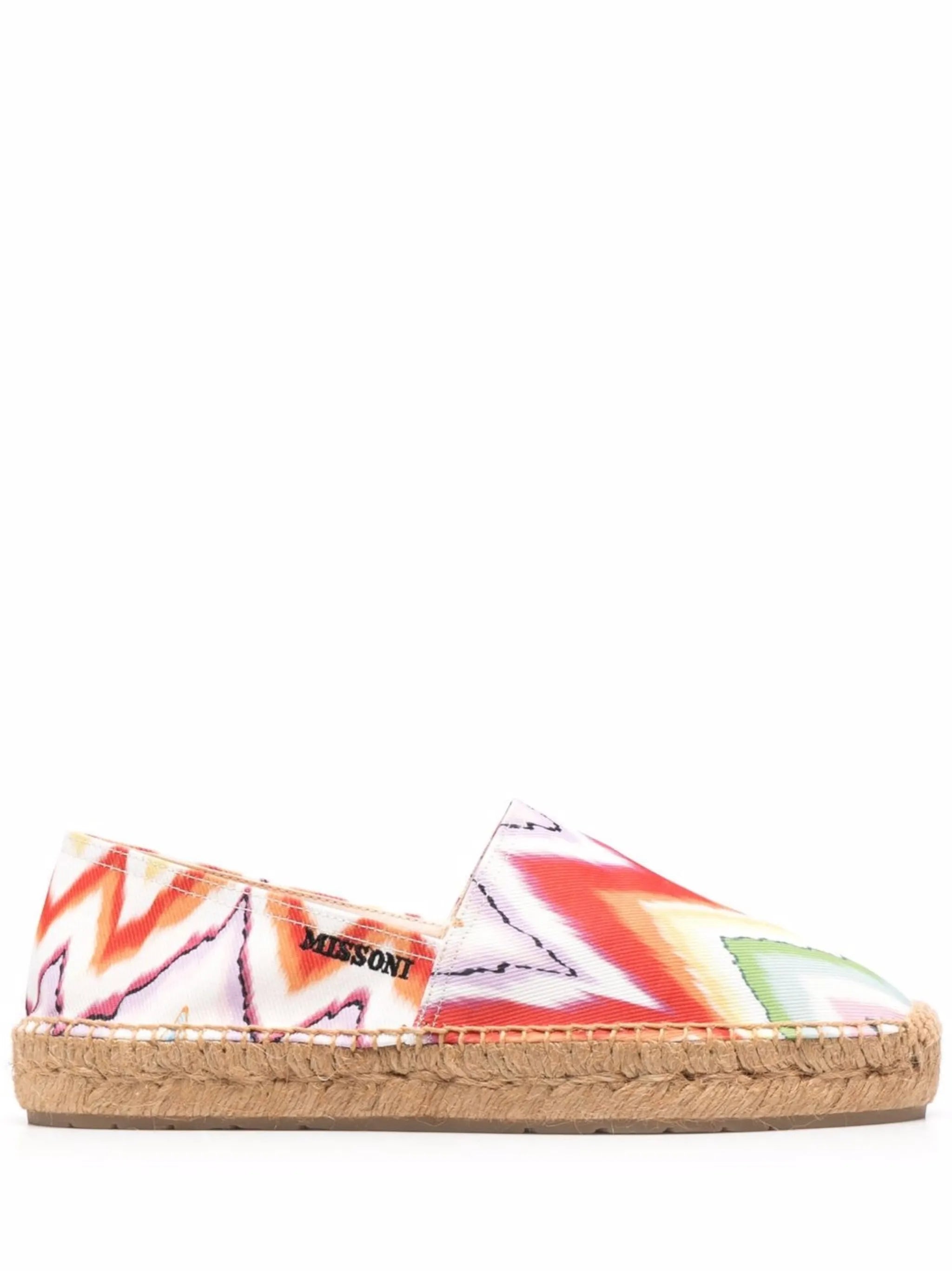 zigzag-print flat espadrilles