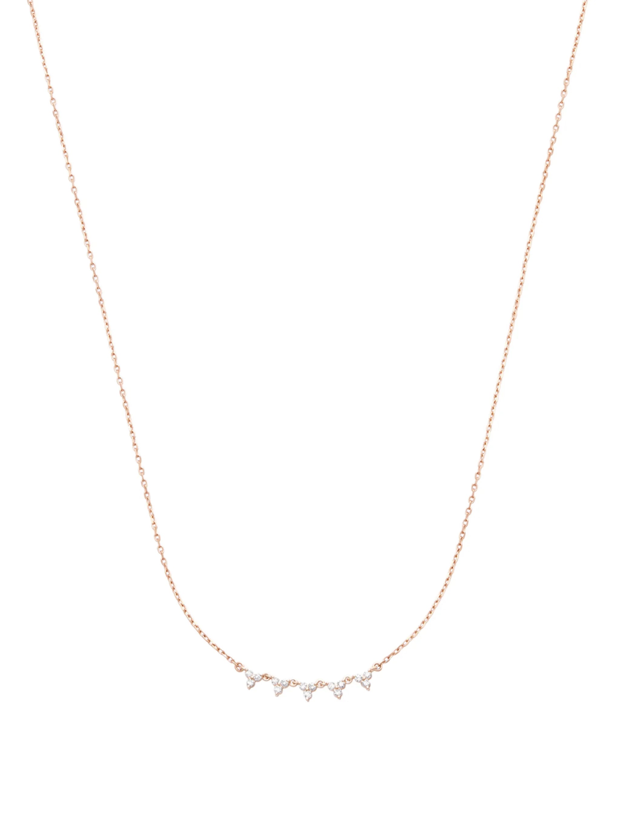 14kt yellow gold diamond tennis necklace