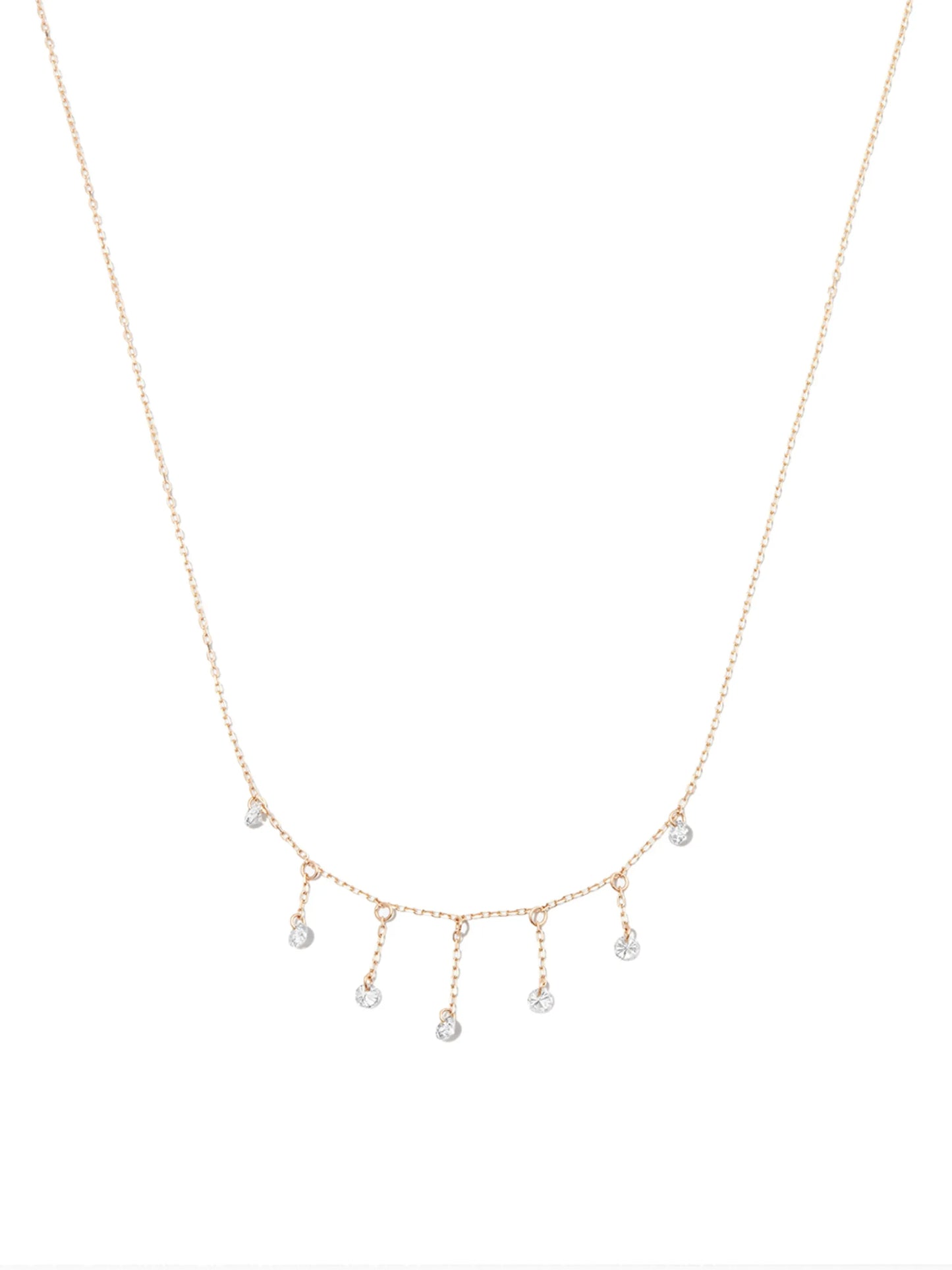 18kt yellow gold Bohème diamond drop necklace