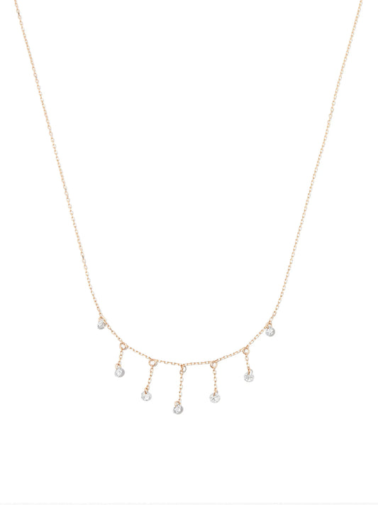 18kt yellow gold Bohème diamond drop necklace