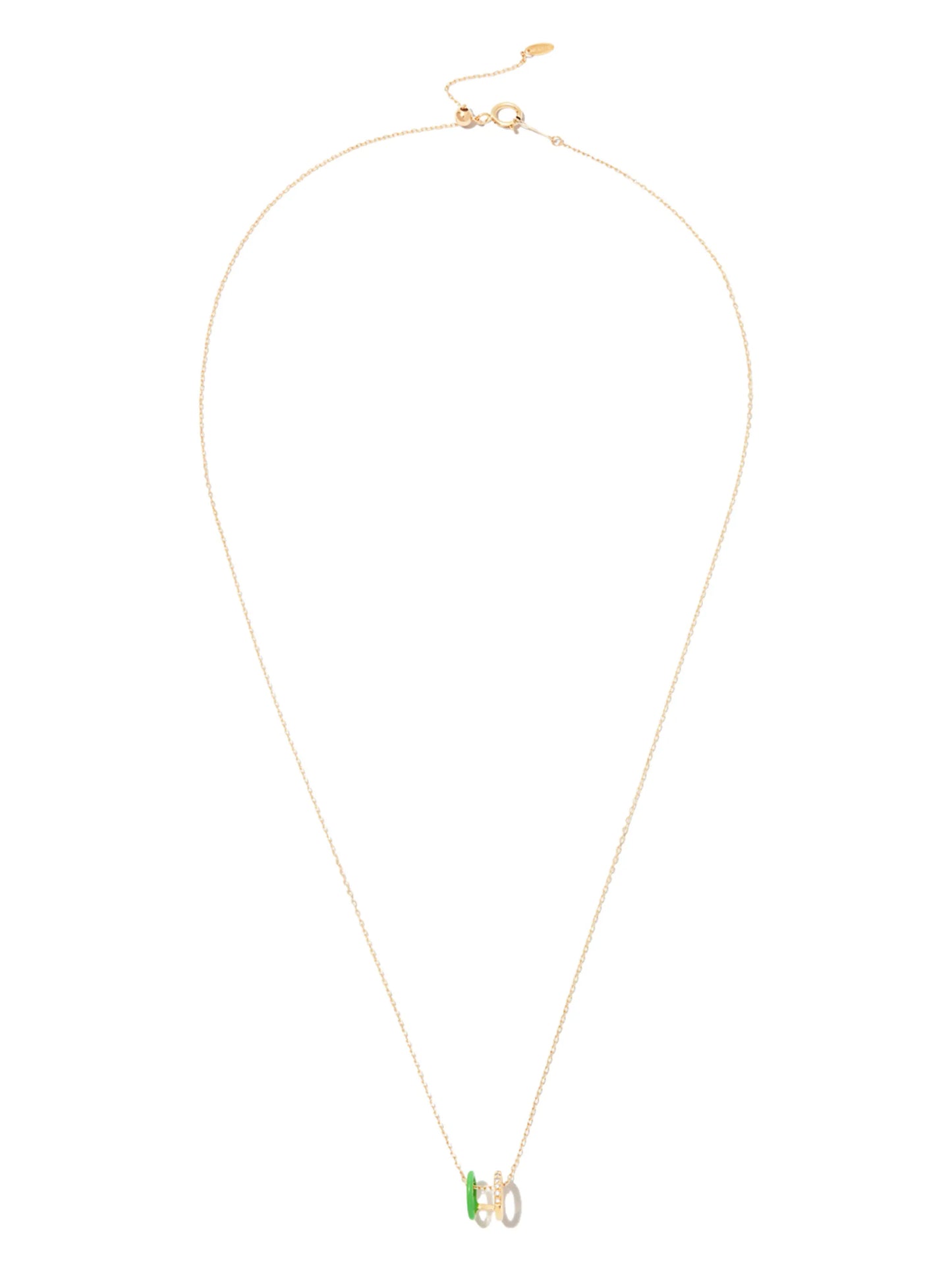 18kt yellow gold Zeus enamel and diamond pendant necklace