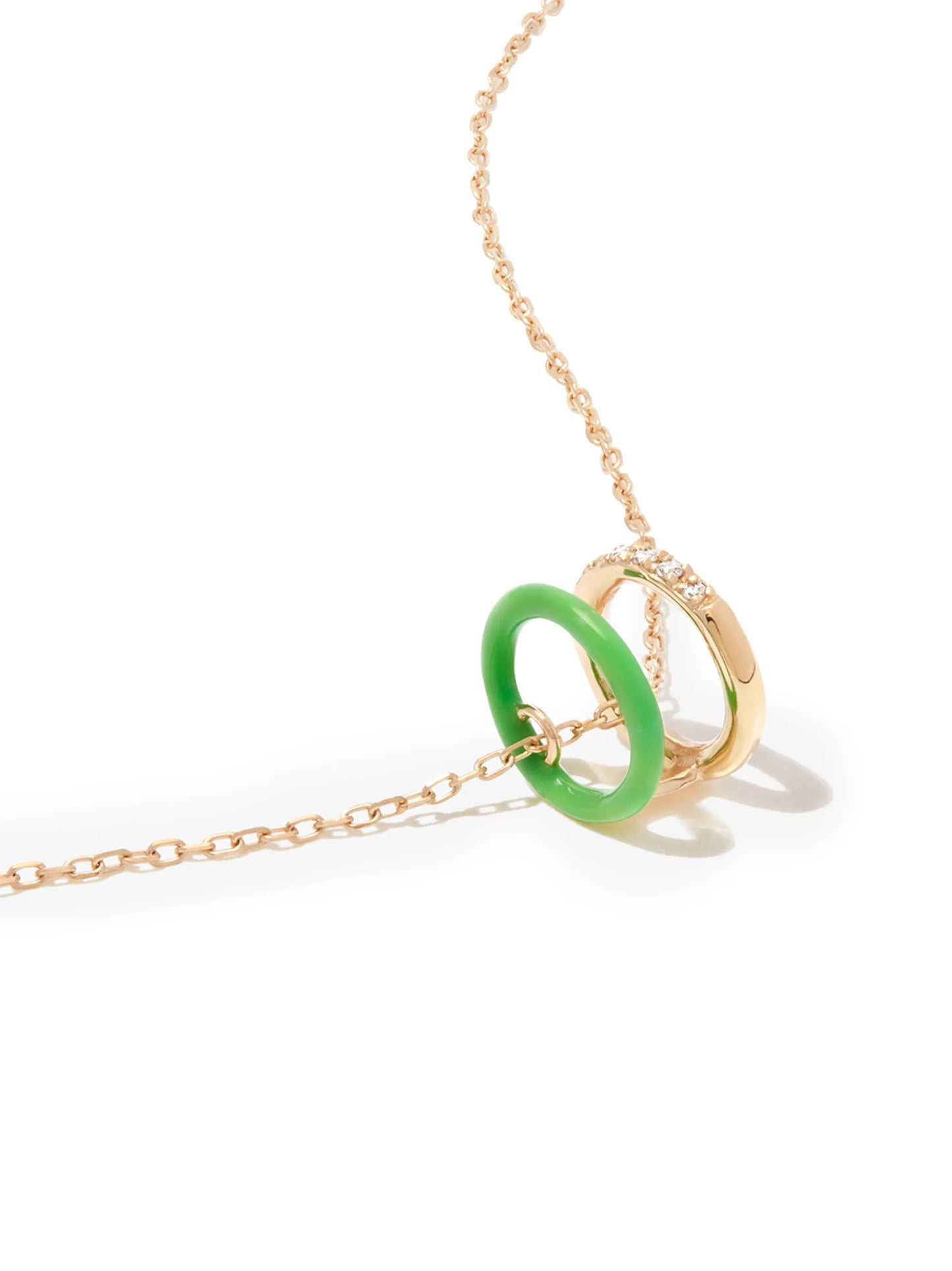 18kt yellow gold Zeus enamel and diamond pendant necklace