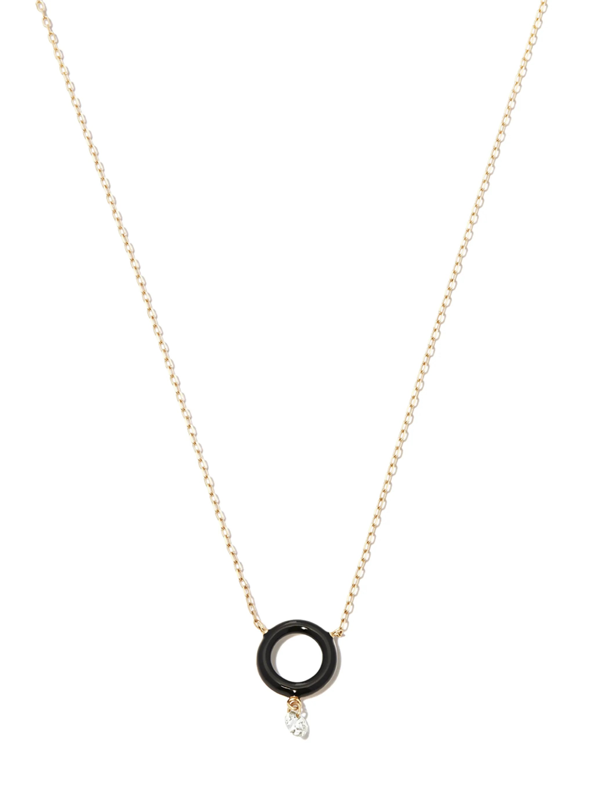 18kt yellow gold diamond pendant necklace