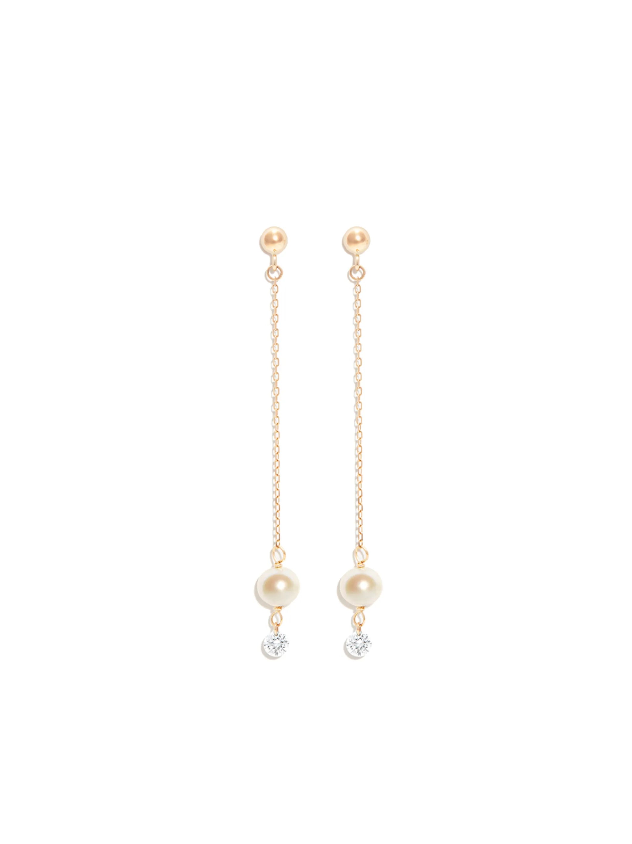 18kt yellow gold pearl drop earrings