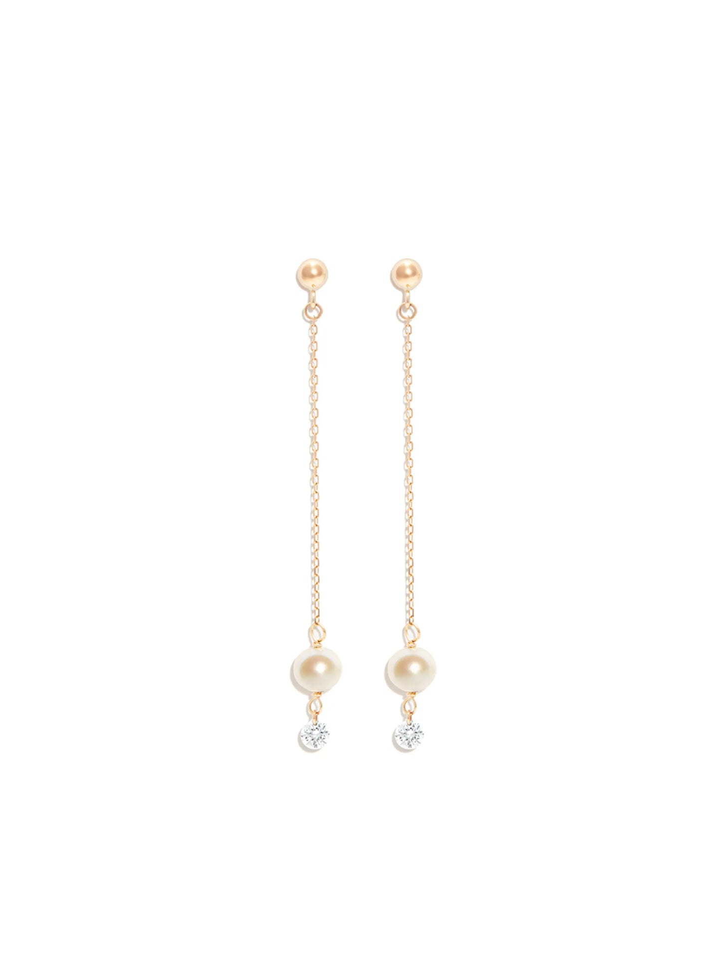 18kt yellow gold pearl drop earrings