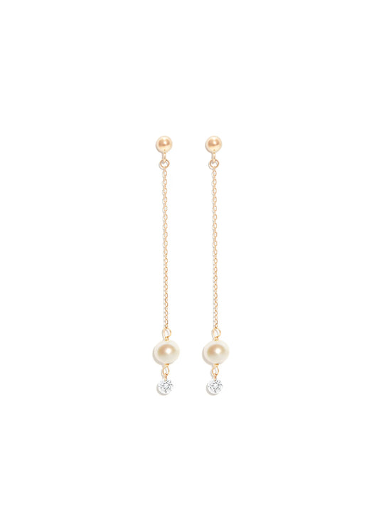 18kt yellow gold pearl drop earrings