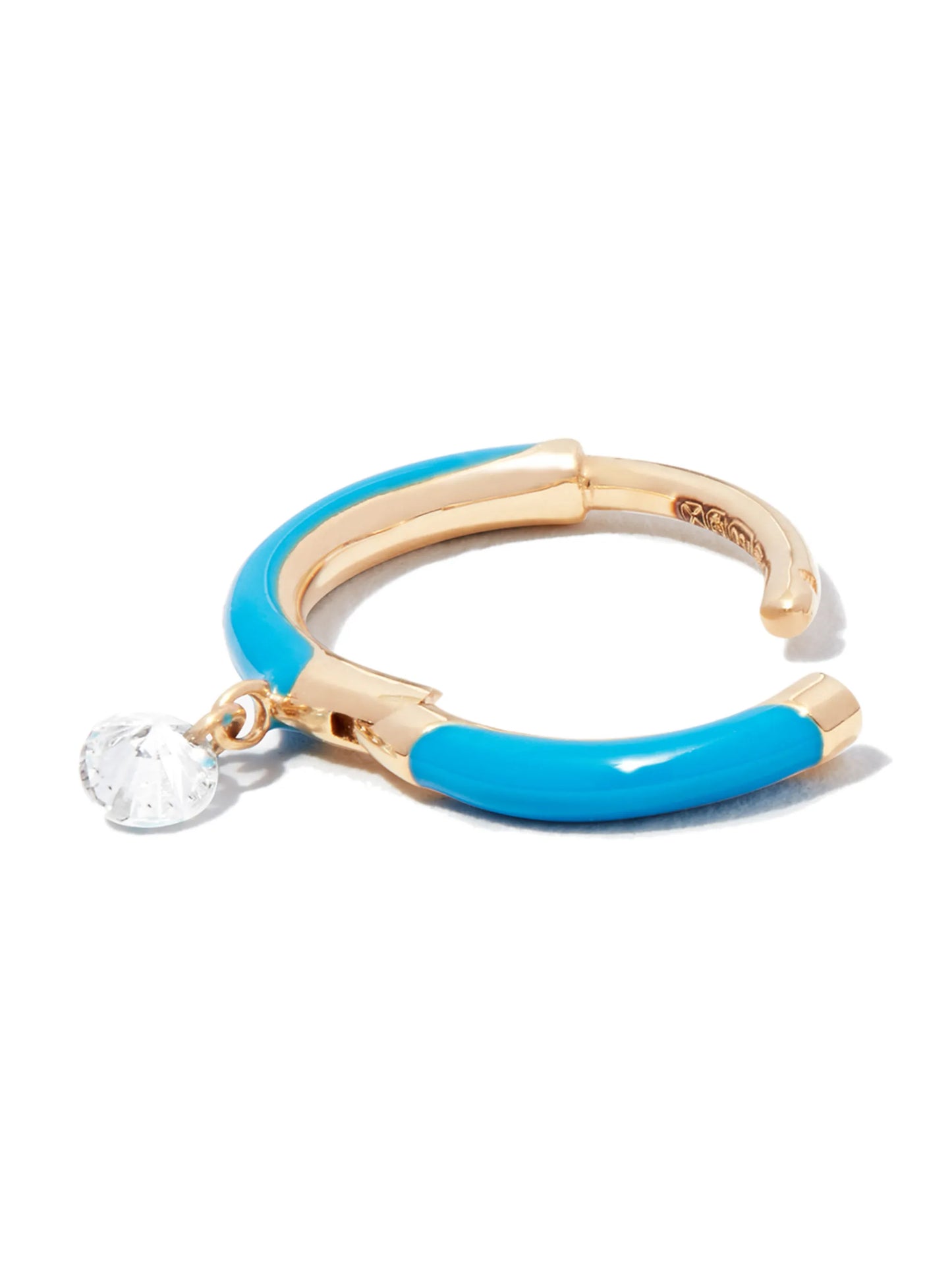 18kt yellow gold diamond hoop earring