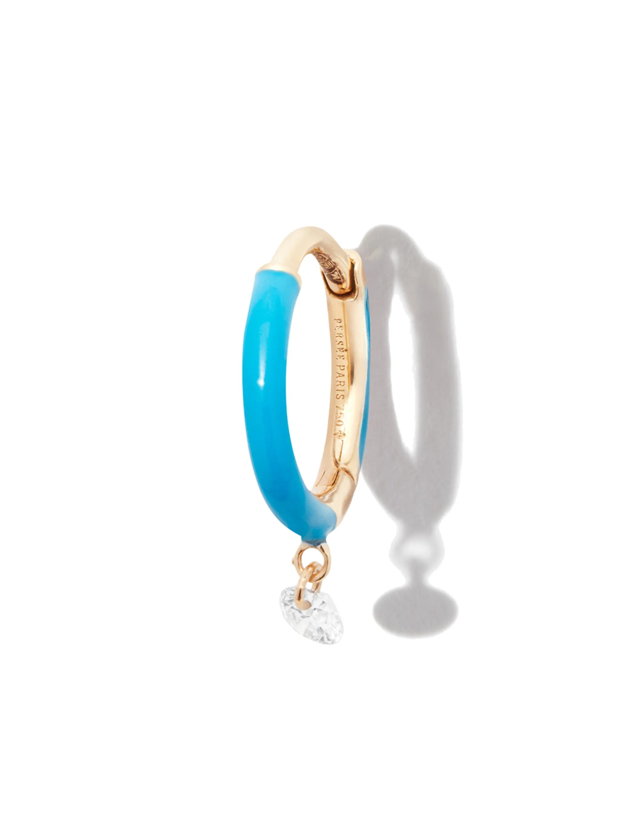 18kt yellow gold diamond hoop earring