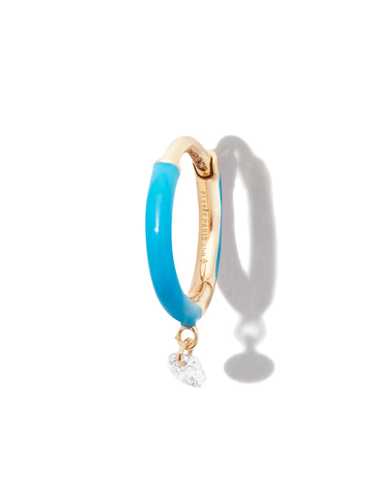 18kt yellow gold diamond hoop earring