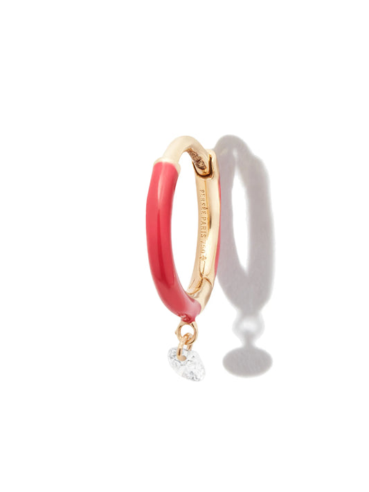 18kt yellow gold diamond hoop earring