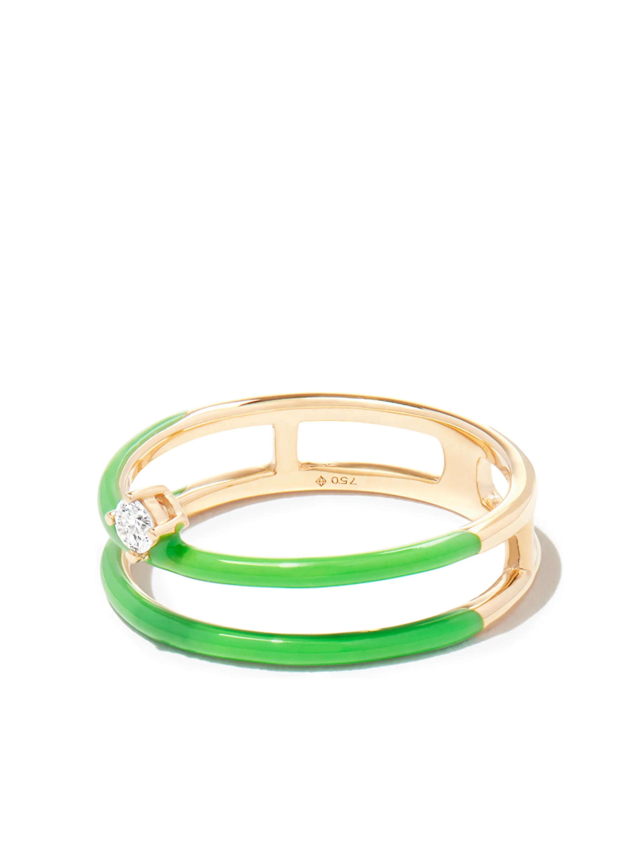 18kt yellow gold enamel and diamond ring