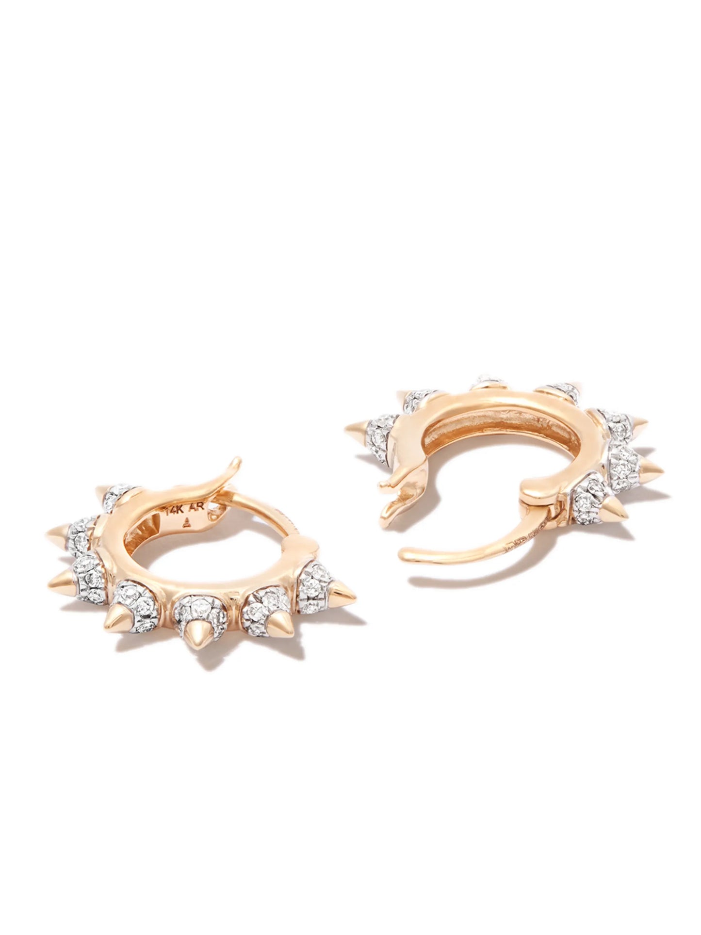 14kt yellow gold London diamond huggie hoop earrings