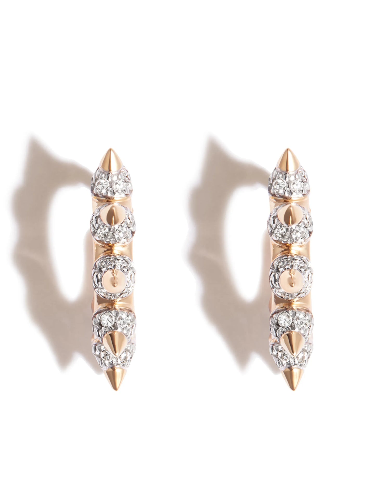 14kt yellow gold London diamond huggie hoop earrings