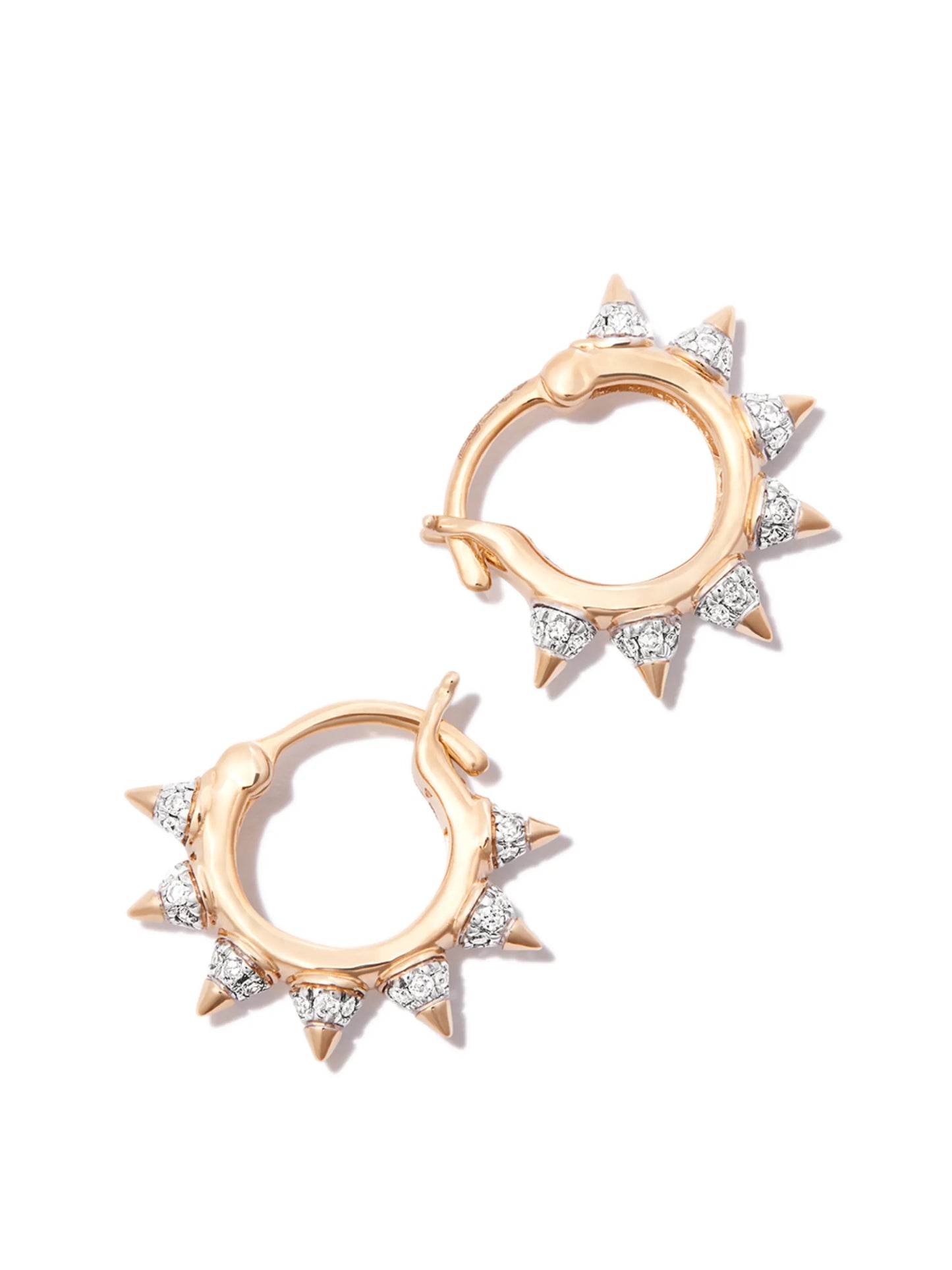 14kt yellow gold London diamond huggie hoop earrings