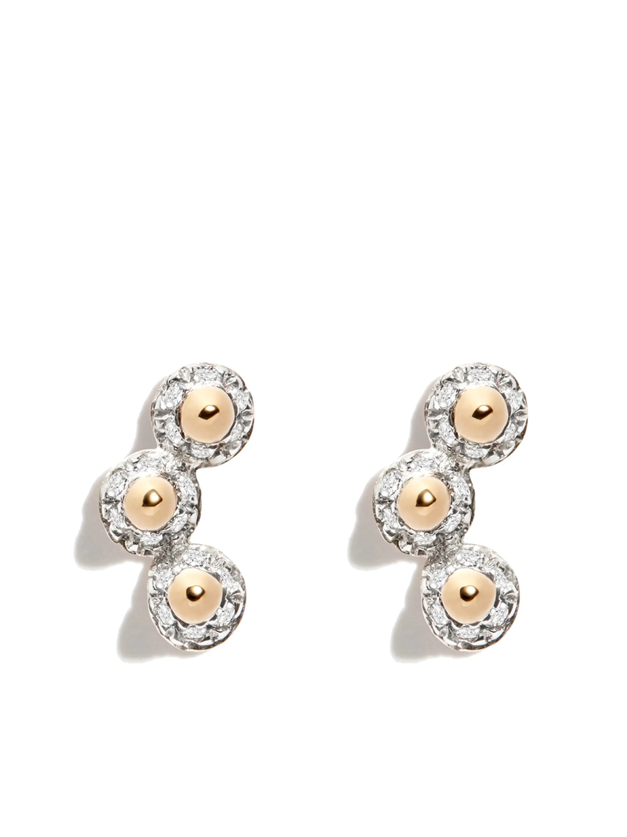 14kt yellow gold London diamond earrings