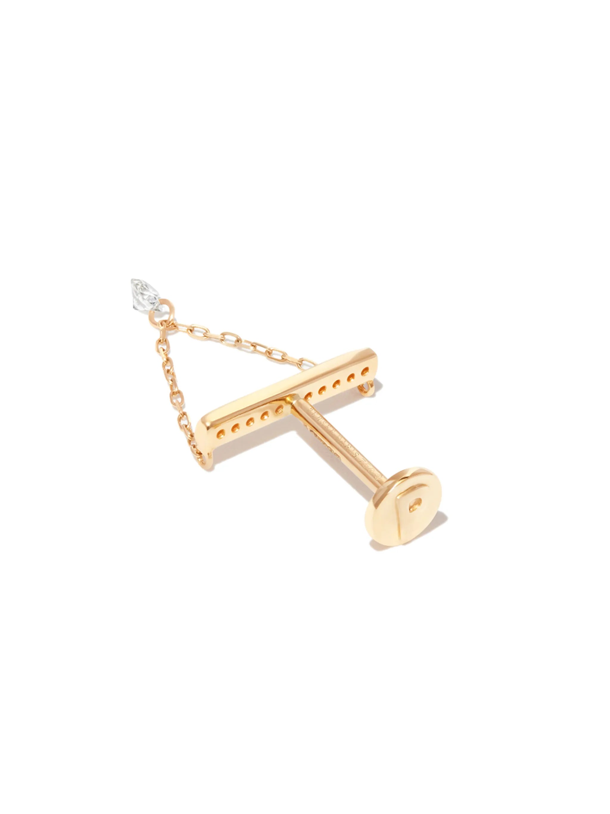 18kt yellow gold diamond drop earring