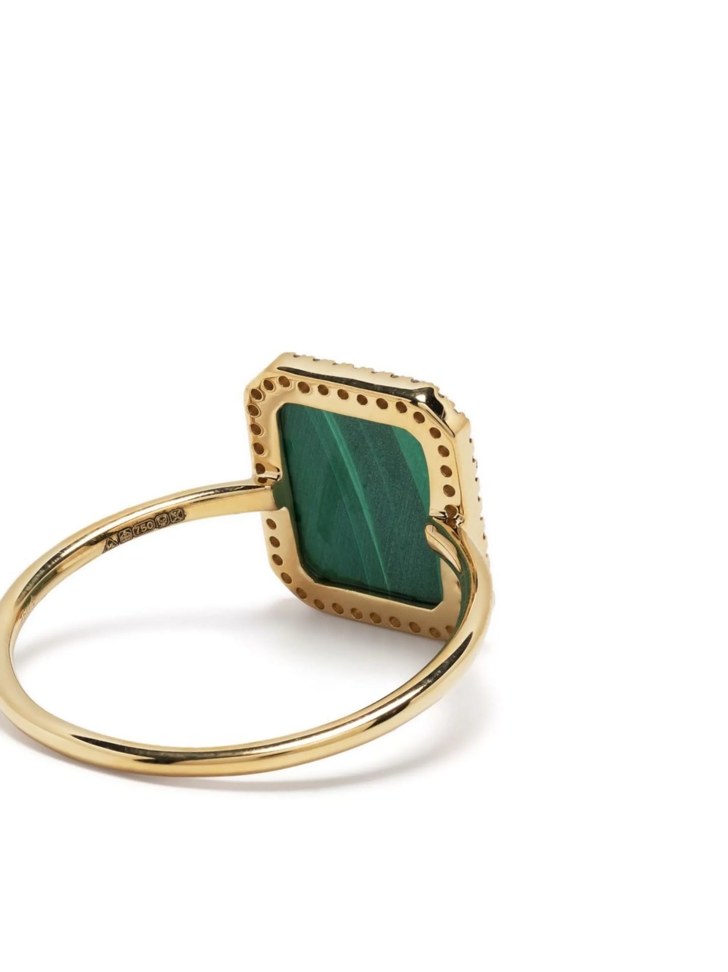 18kt yellow gold malachite and diamond ring