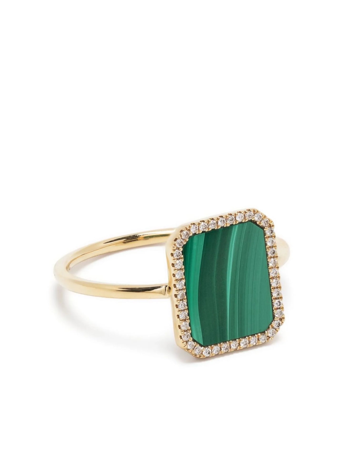 18kt yellow gold malachite and diamond ring