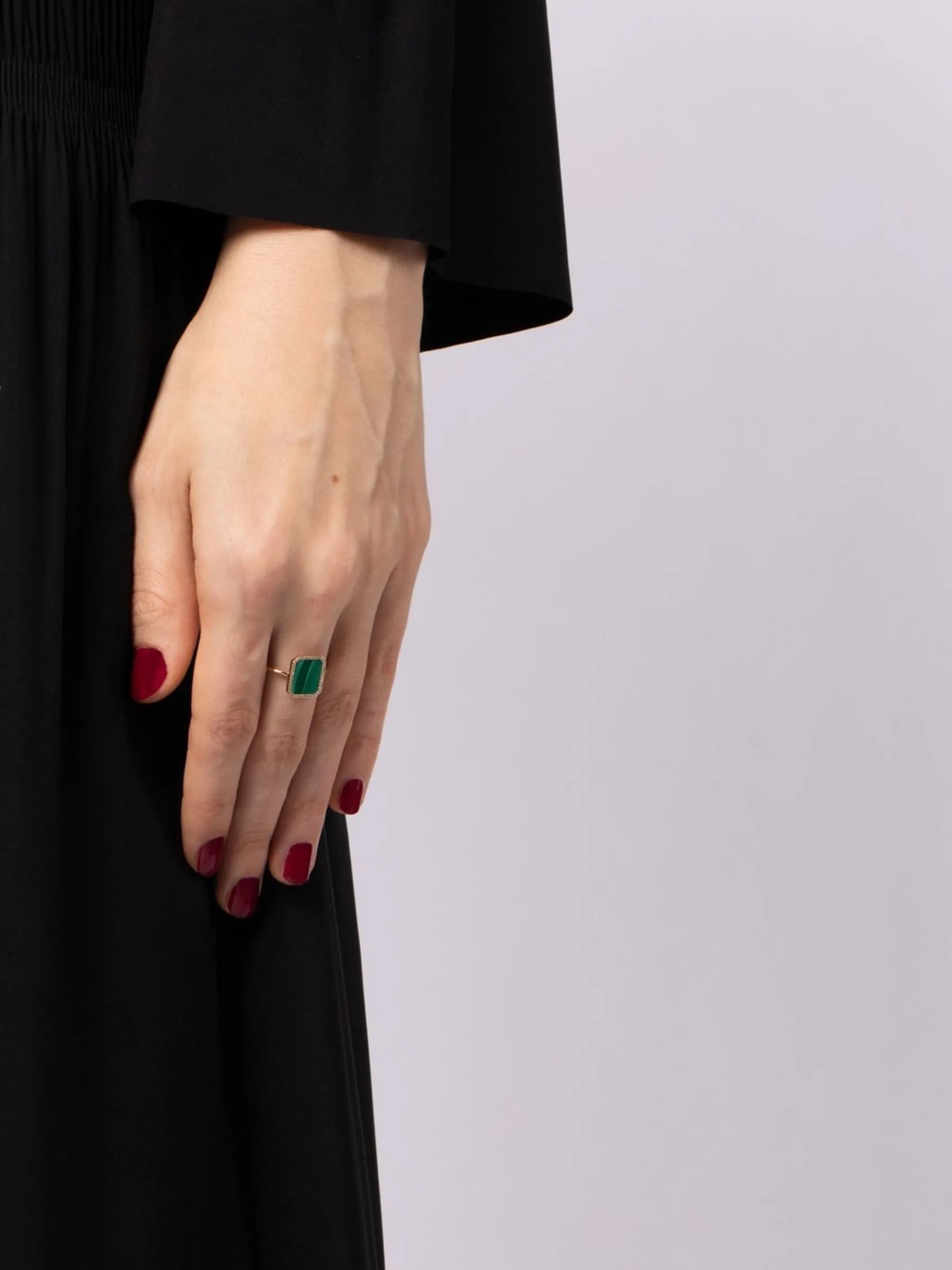 18kt yellow gold malachite and diamond ring