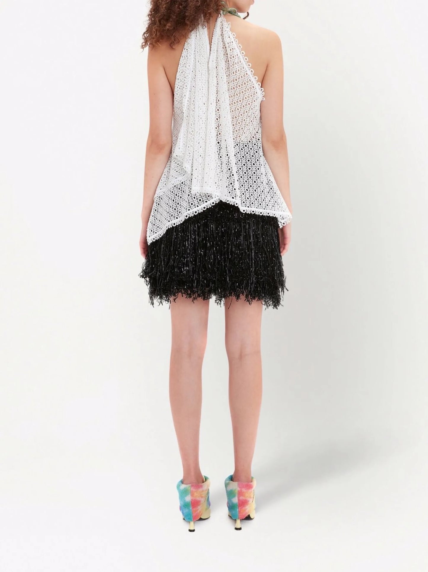 chain-detail crochet sleeveless top