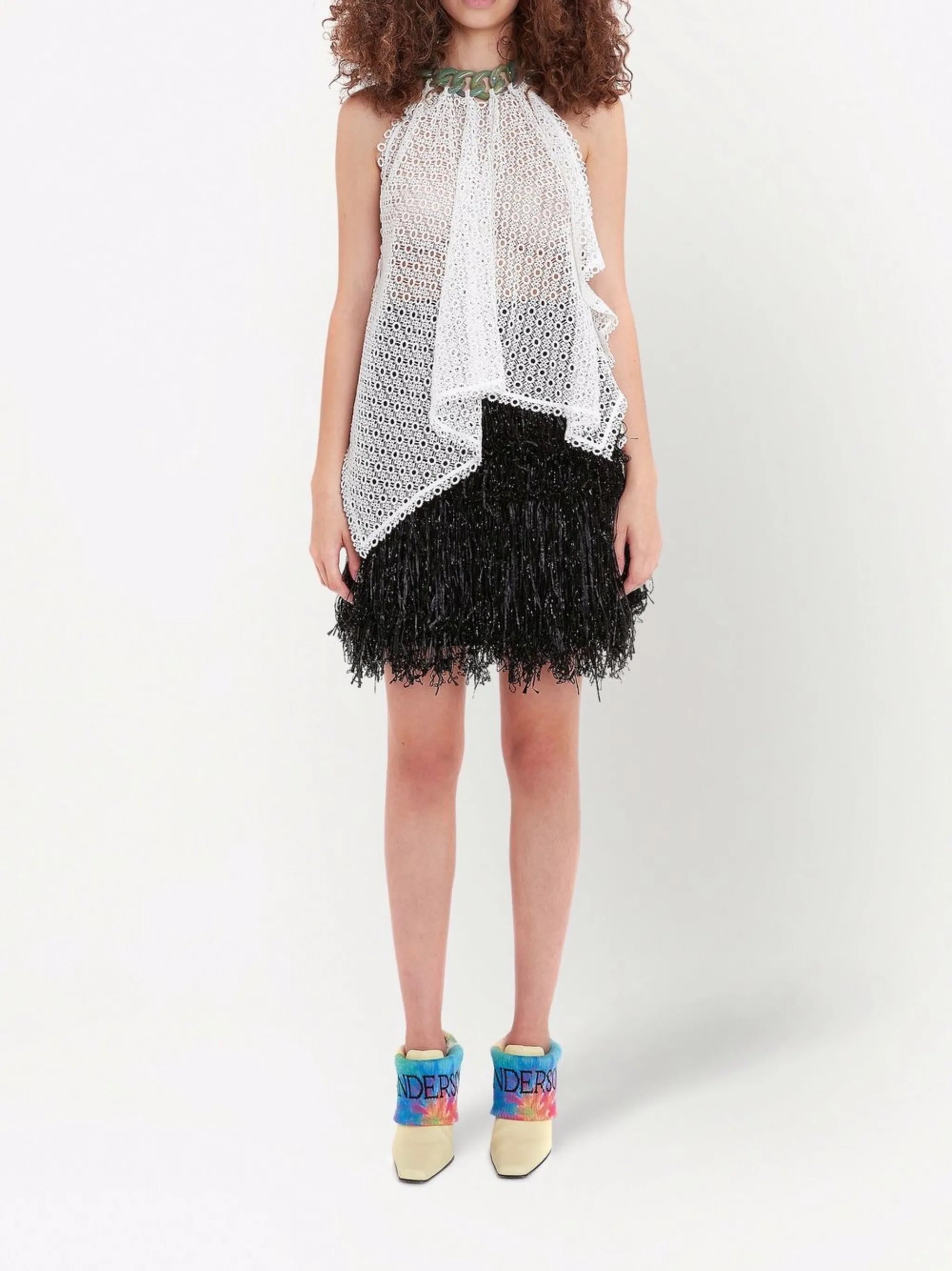 chain-detail crochet sleeveless top