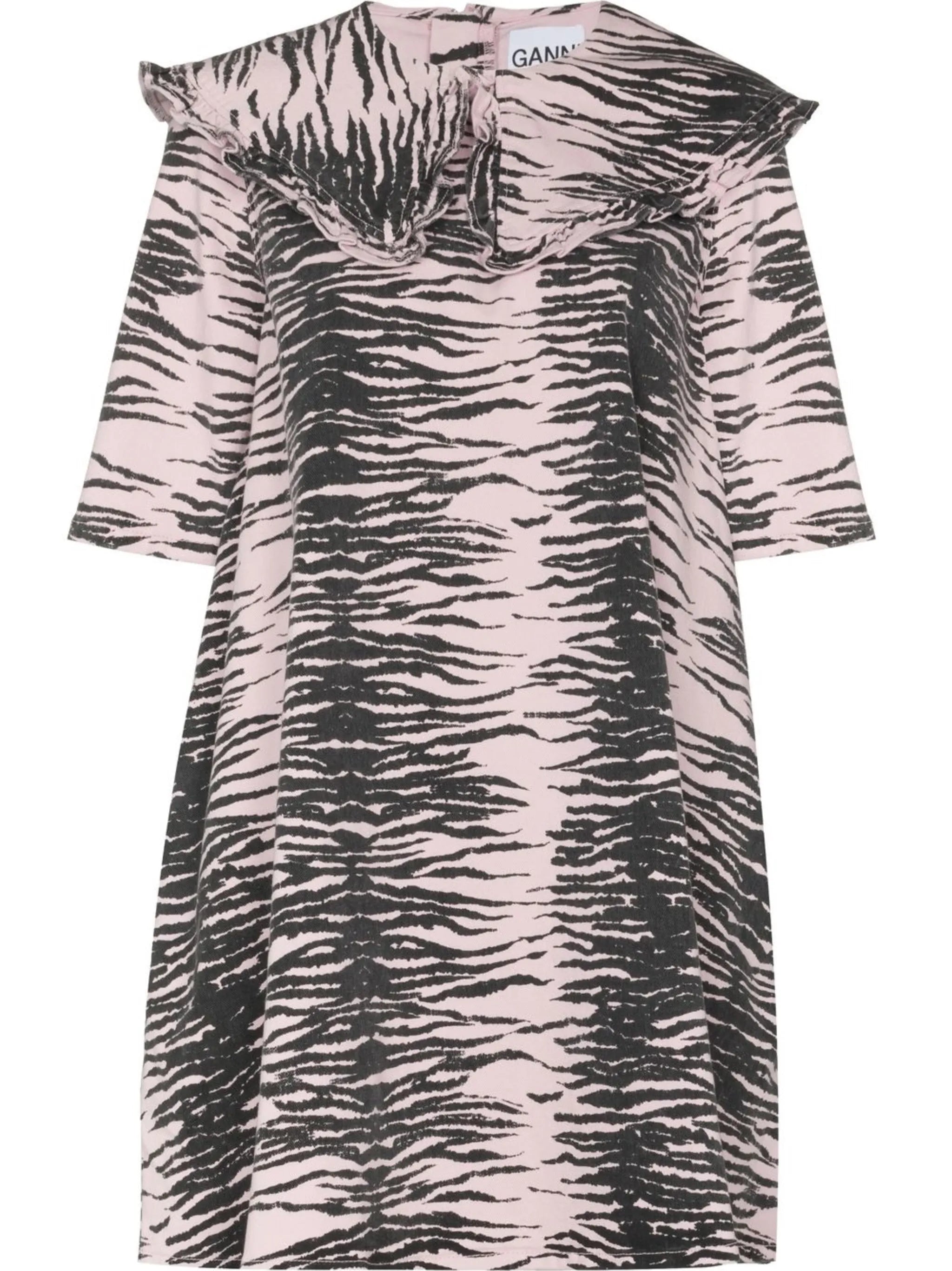tiger-print shift minidress