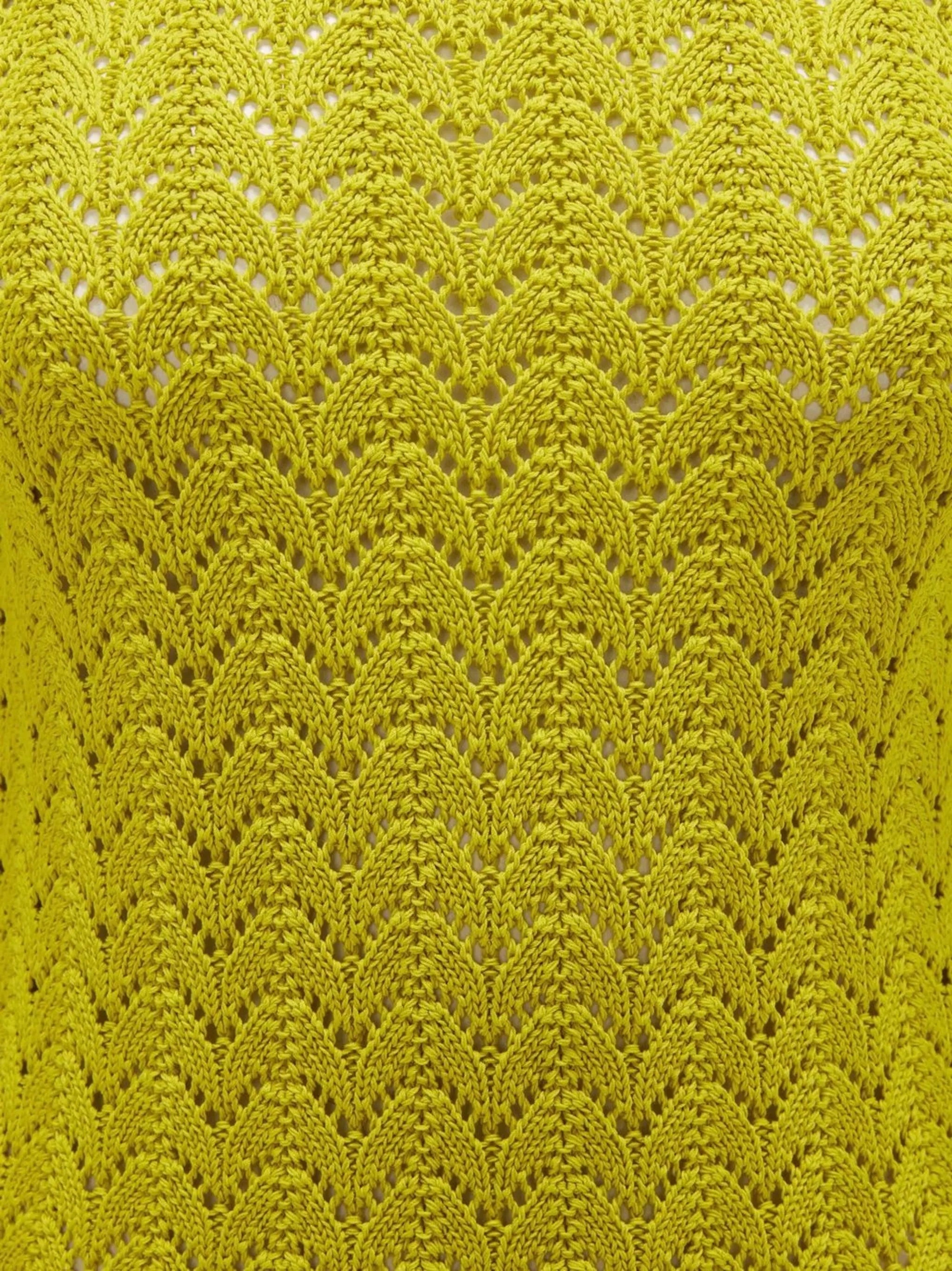frill-detail crochet-effect dress