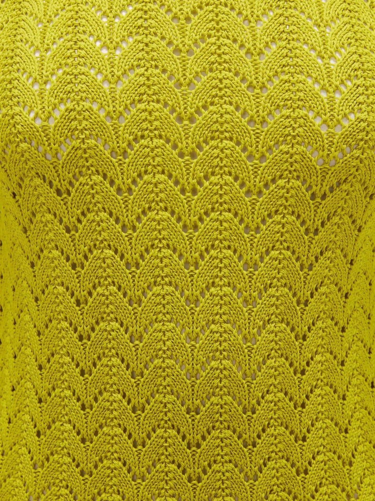 frill-detail crochet-effect dress