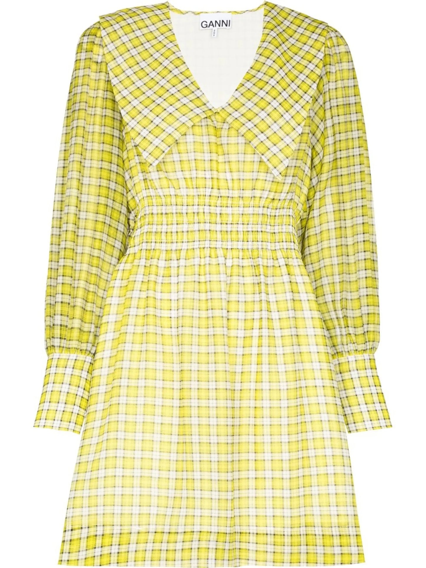 check-print mini dress