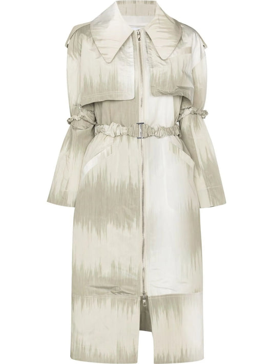 abstract-print trench coat