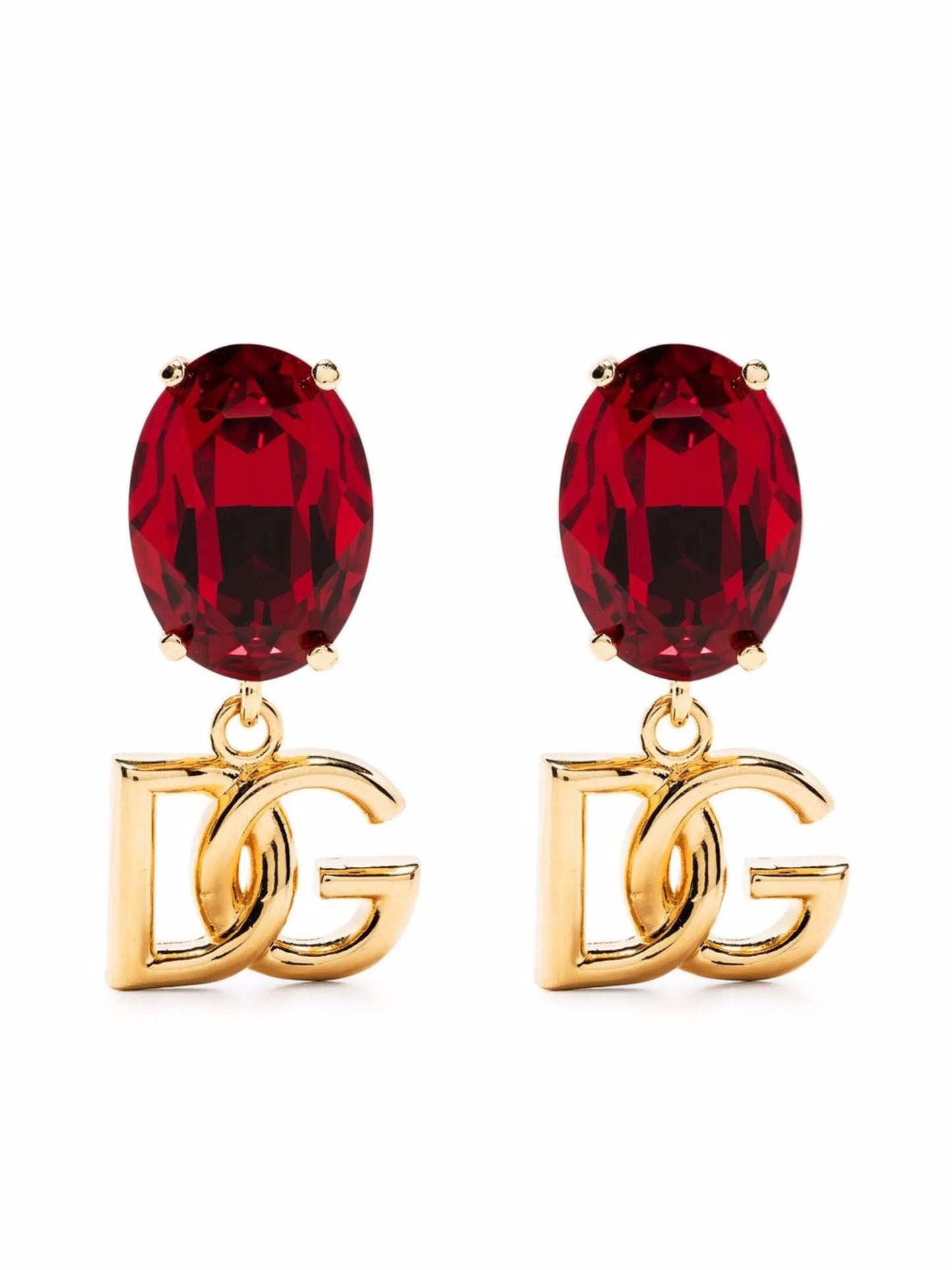 logo drop glass earrings
