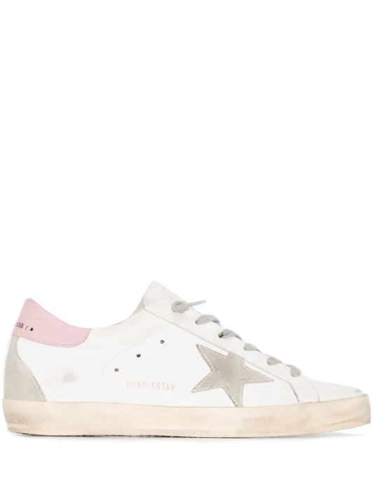 Super-Star trainers with gray suede star and pink leather heel tab