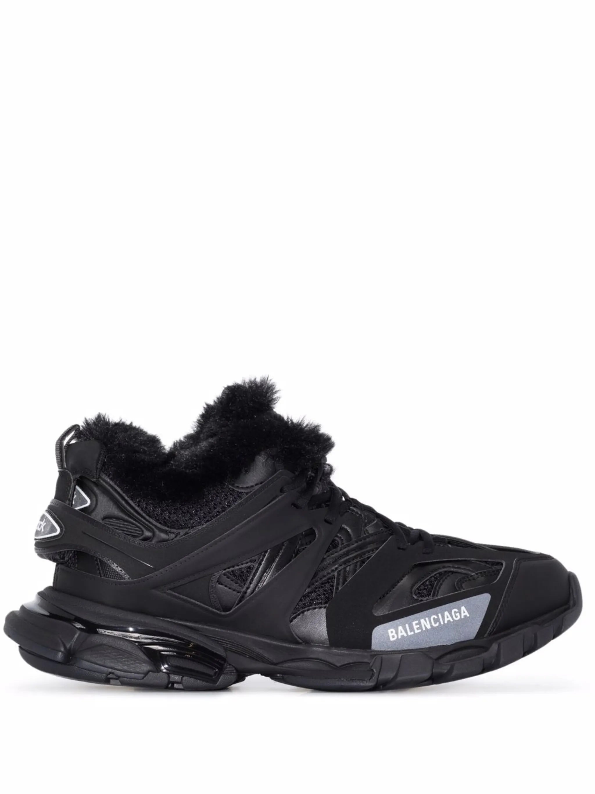Track faux-fur sneakers