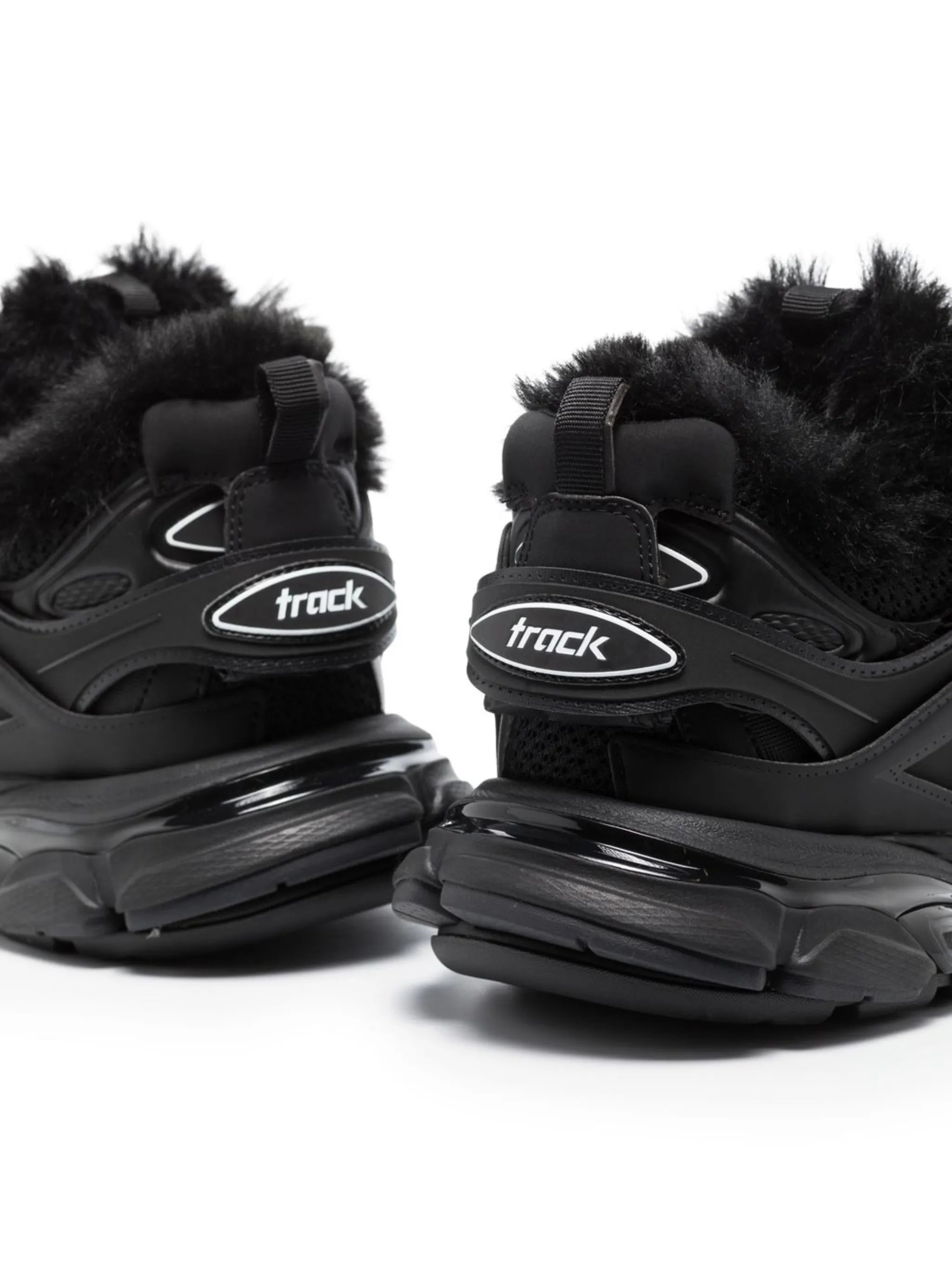Track faux-fur sneakers
