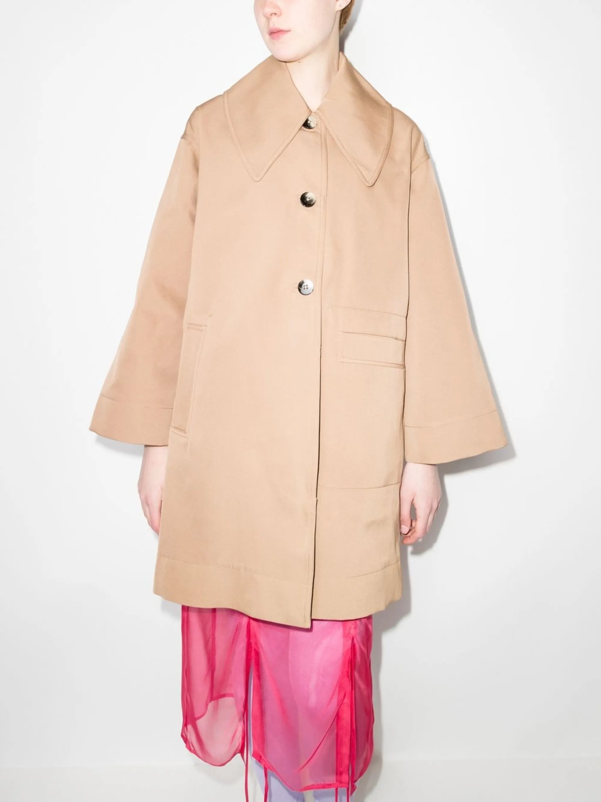 oversized twill coat