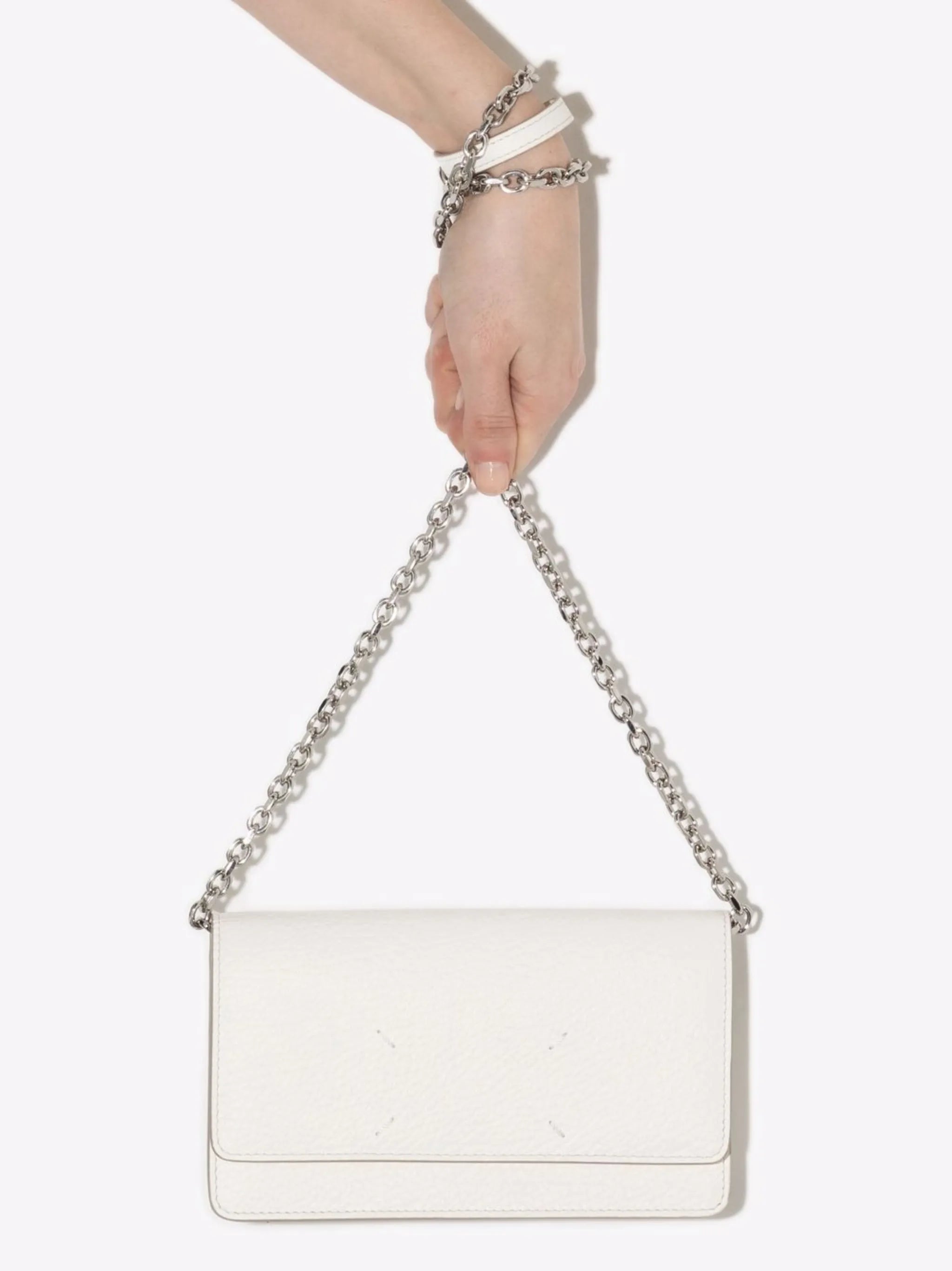 four-stitch leather wallet-on-chain