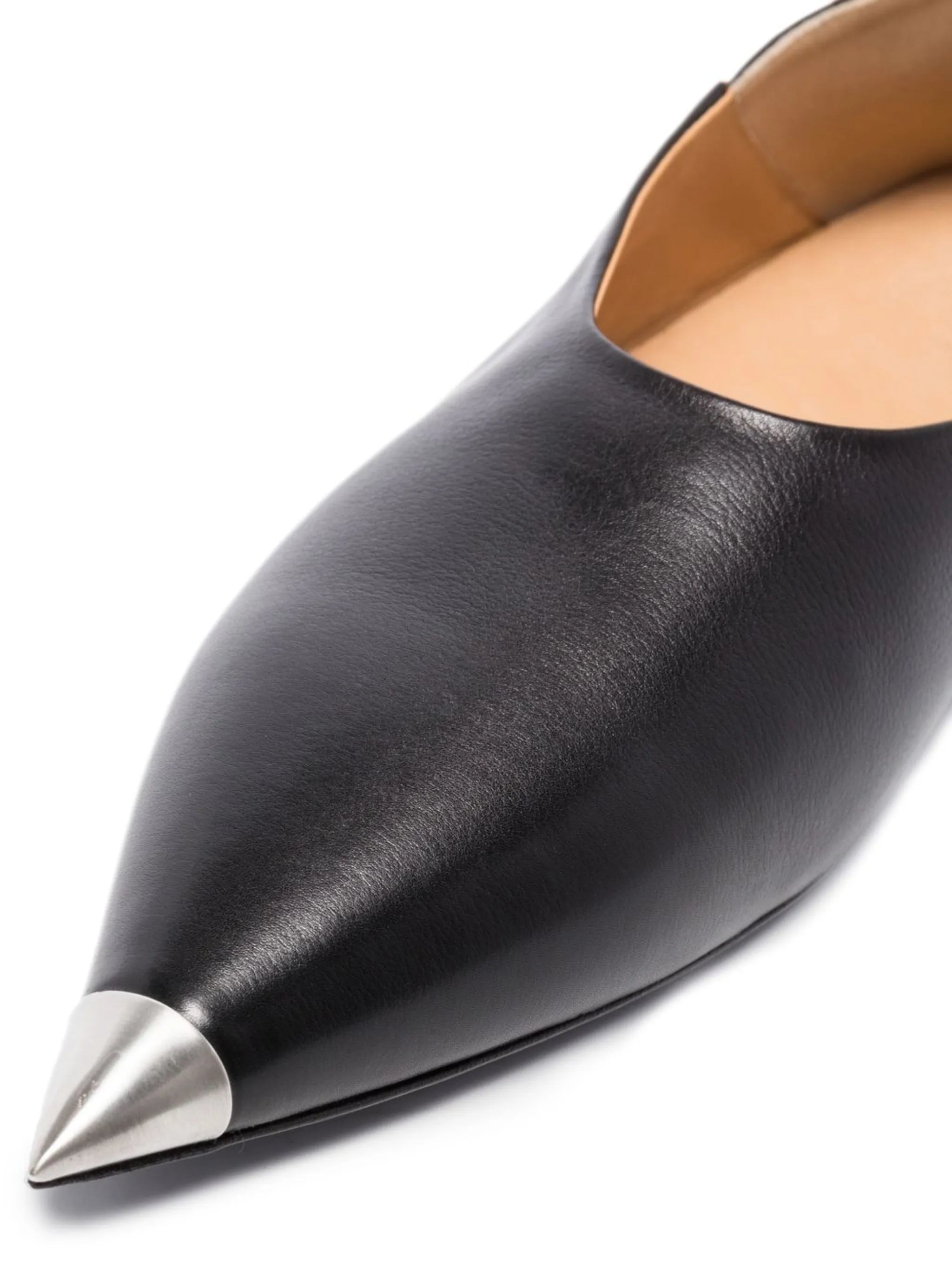 pointed-toe leather ballerina flats