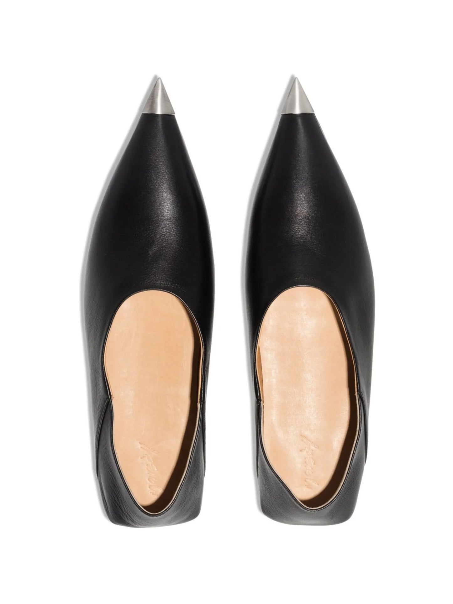 pointed-toe leather ballerina flats