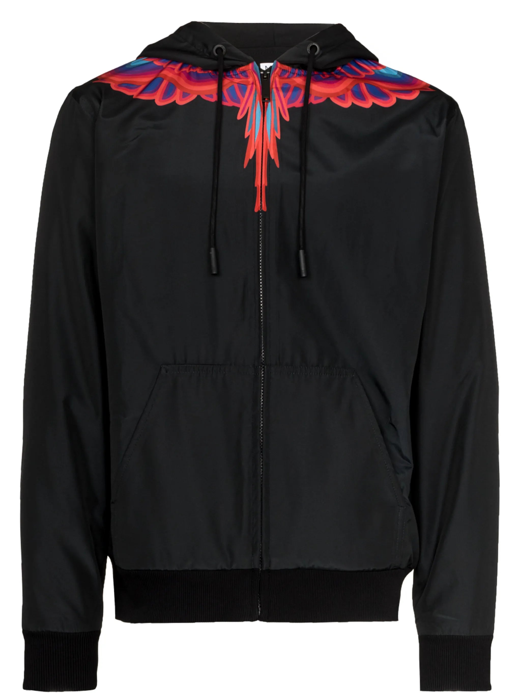 Curved Wings-print hooded jacket