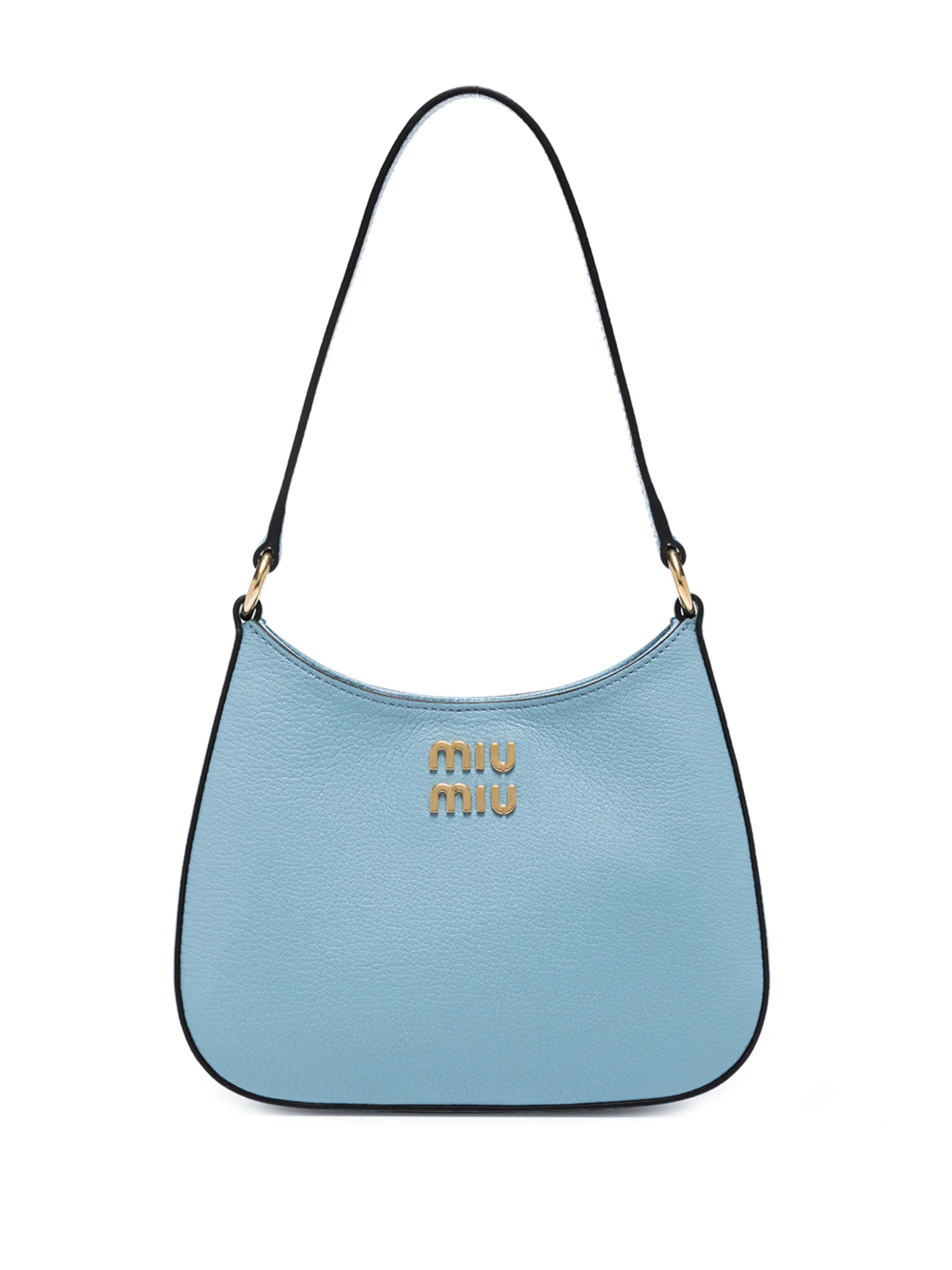 Madras logo-lettering leather shoulder bag