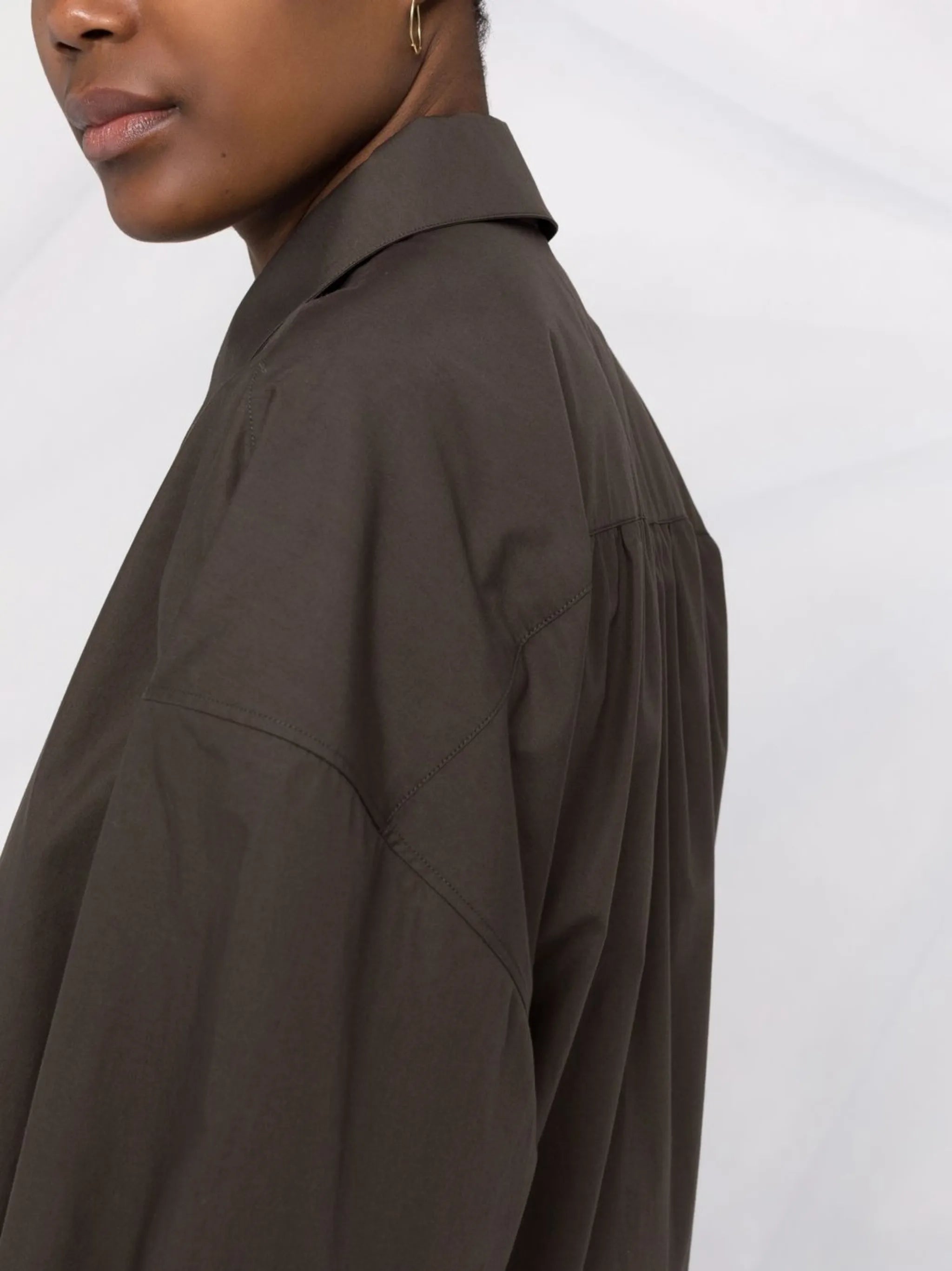 Twisted midi shirt dress