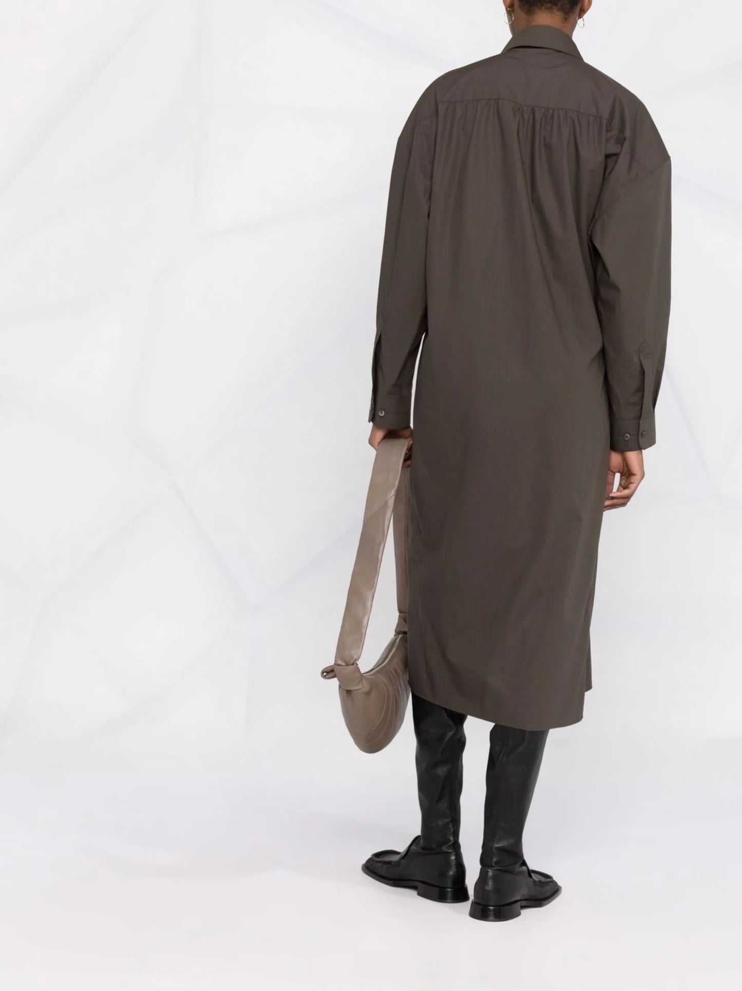 Twisted midi shirt dress