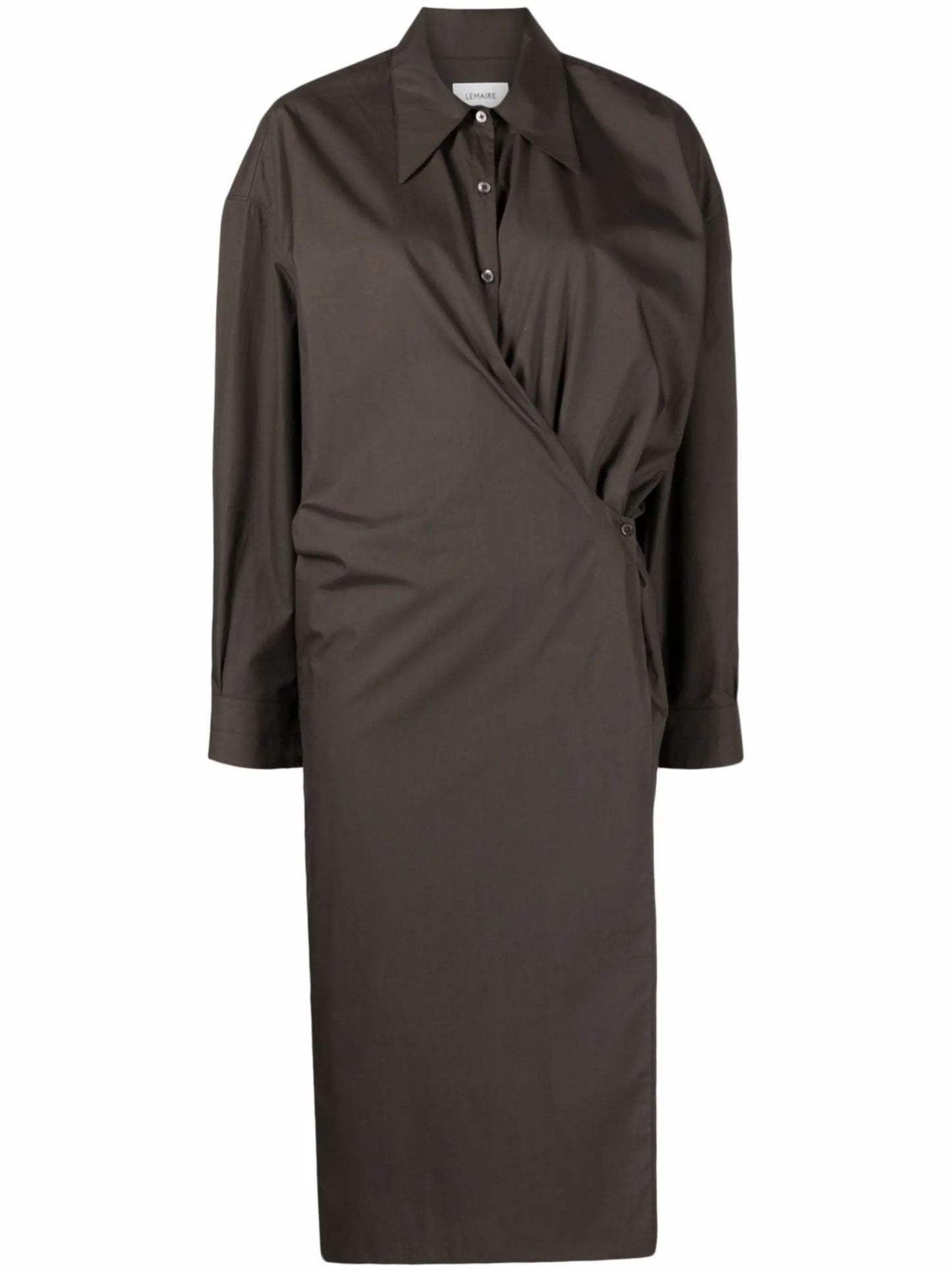 Twisted midi shirt dress