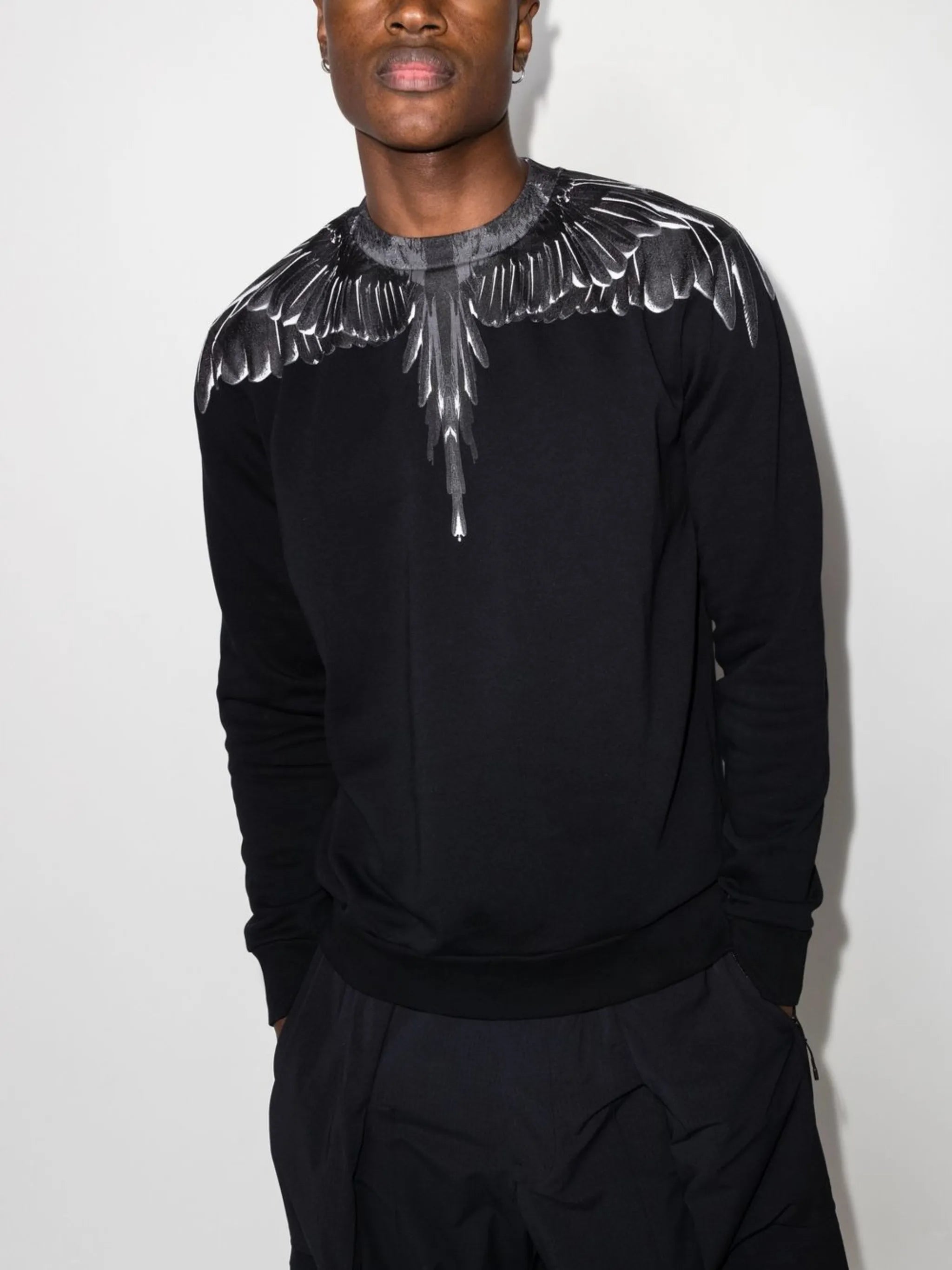 Wings-print crew-neck sweatshirt