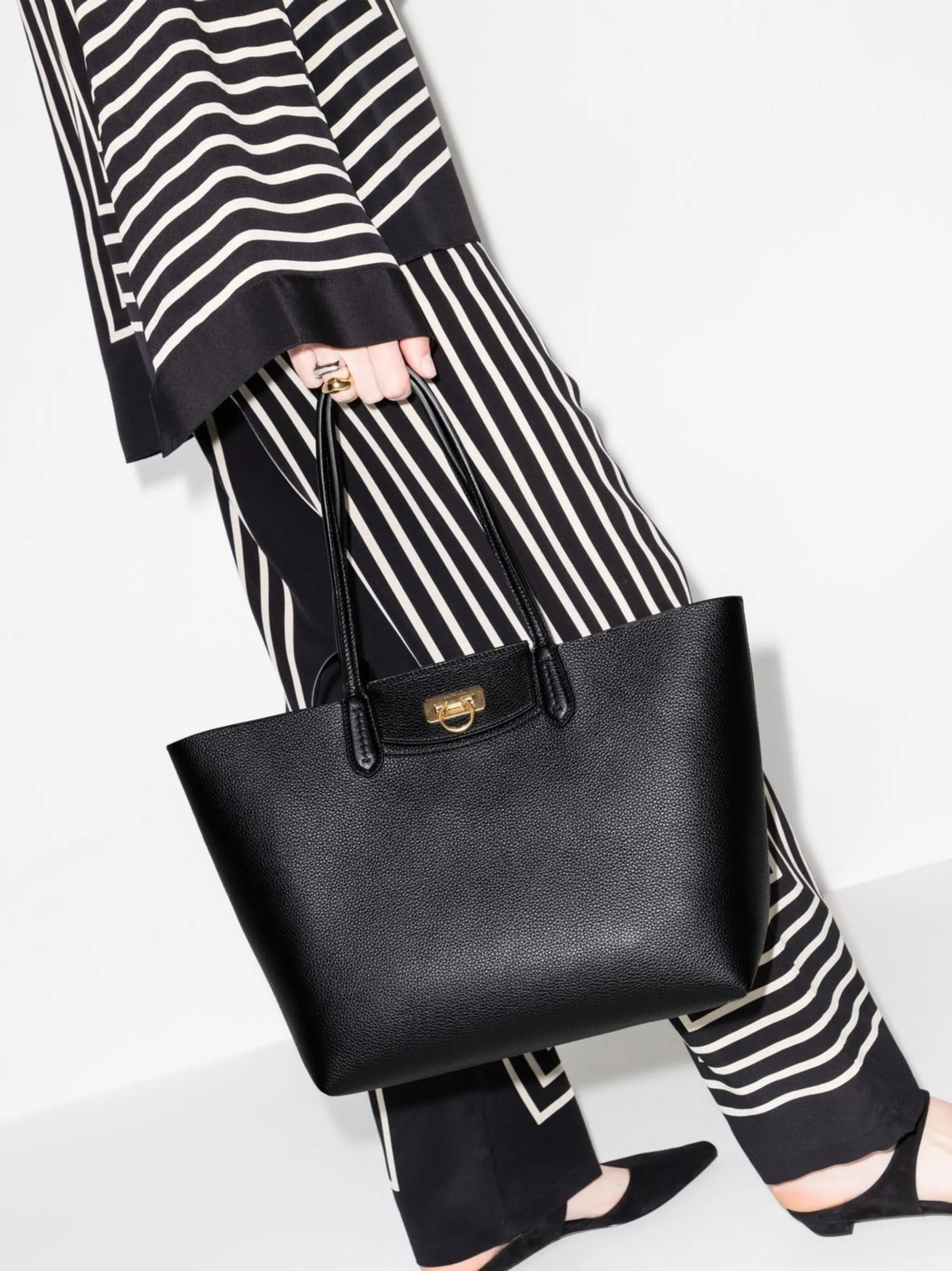 Gancini leather tote bag