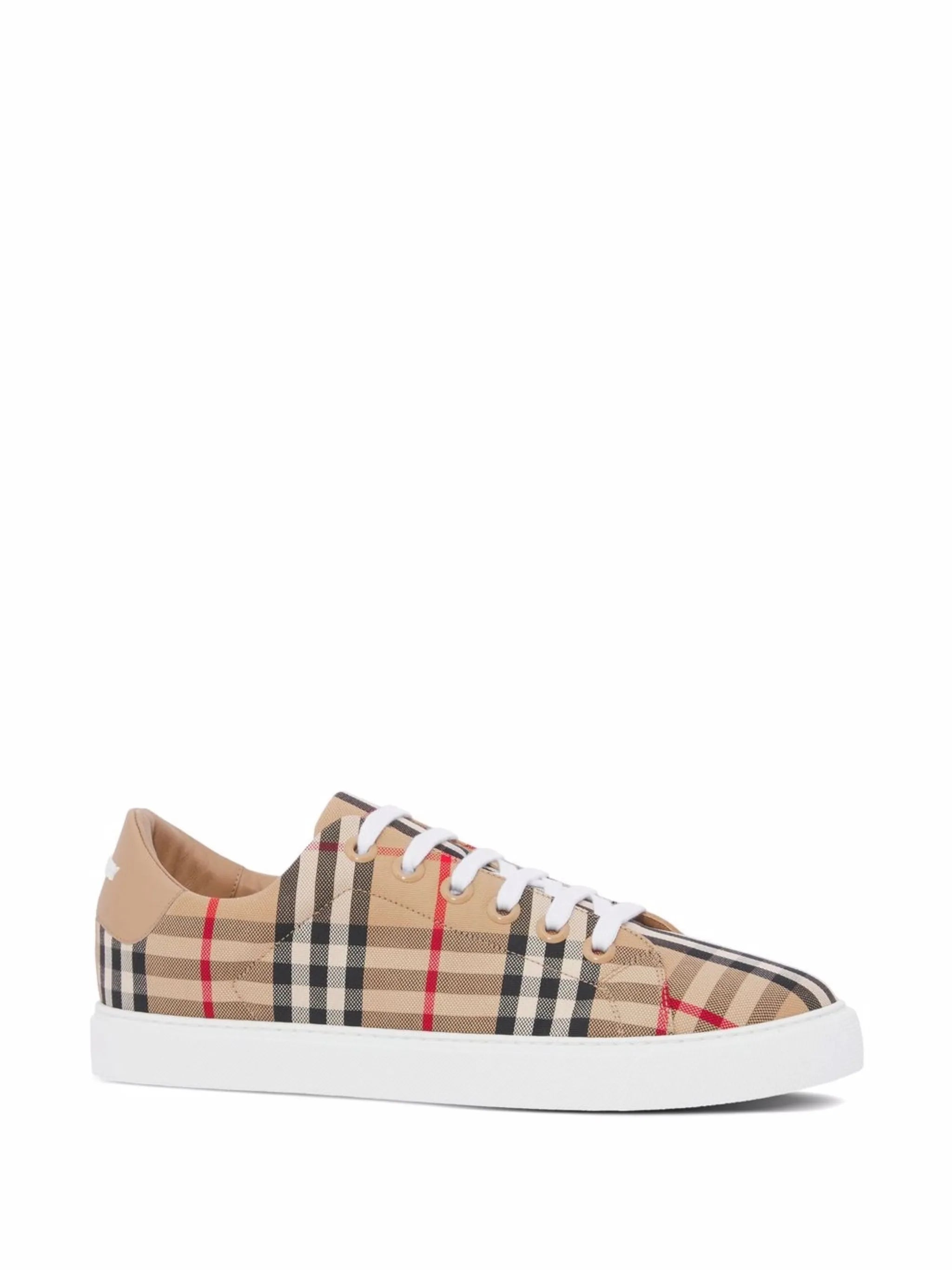 Check lace-up sneakers