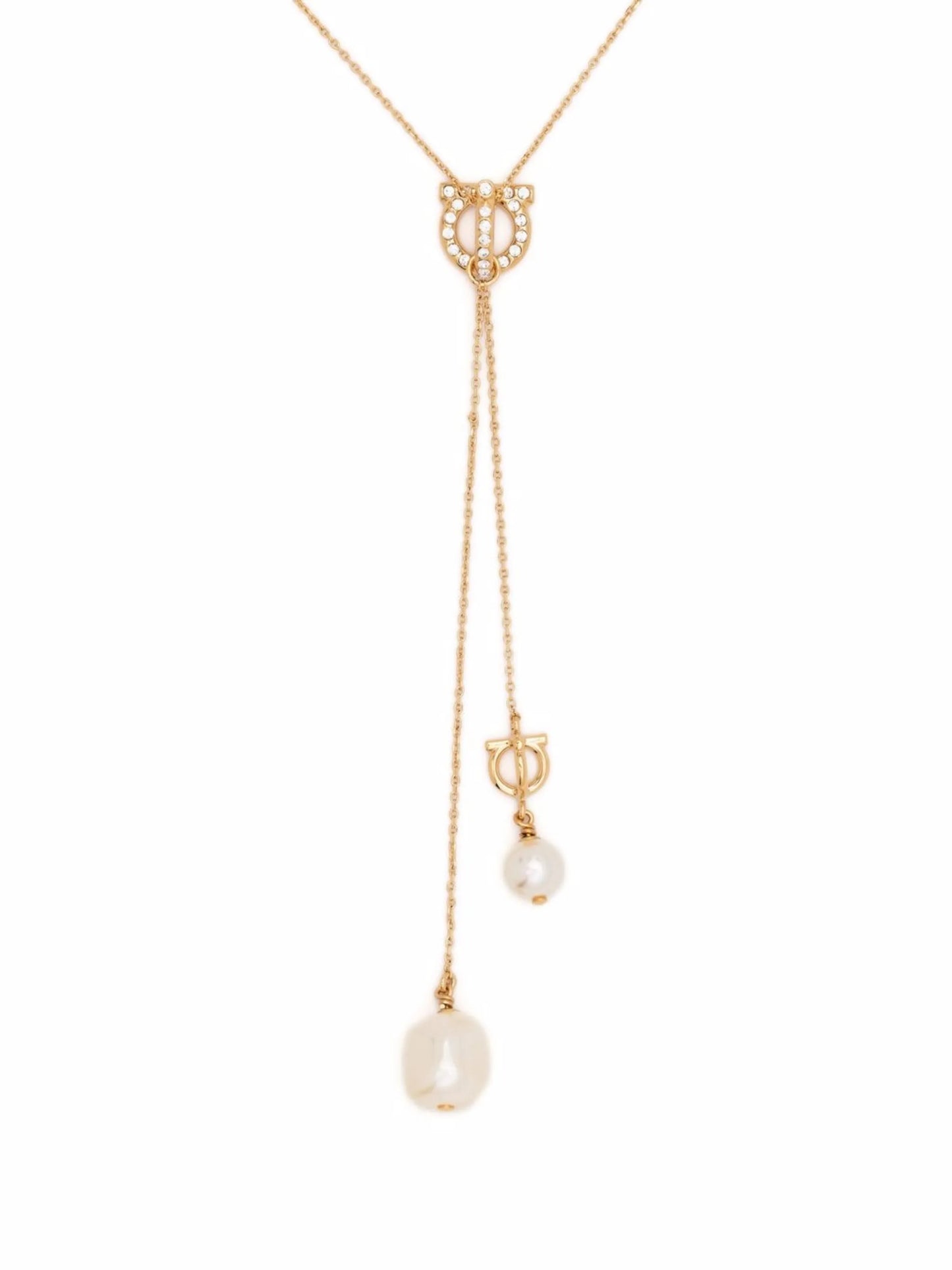 Gancini crystal pearl necklace