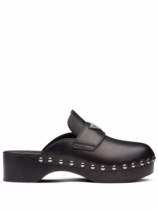 triangle logo studded clogs