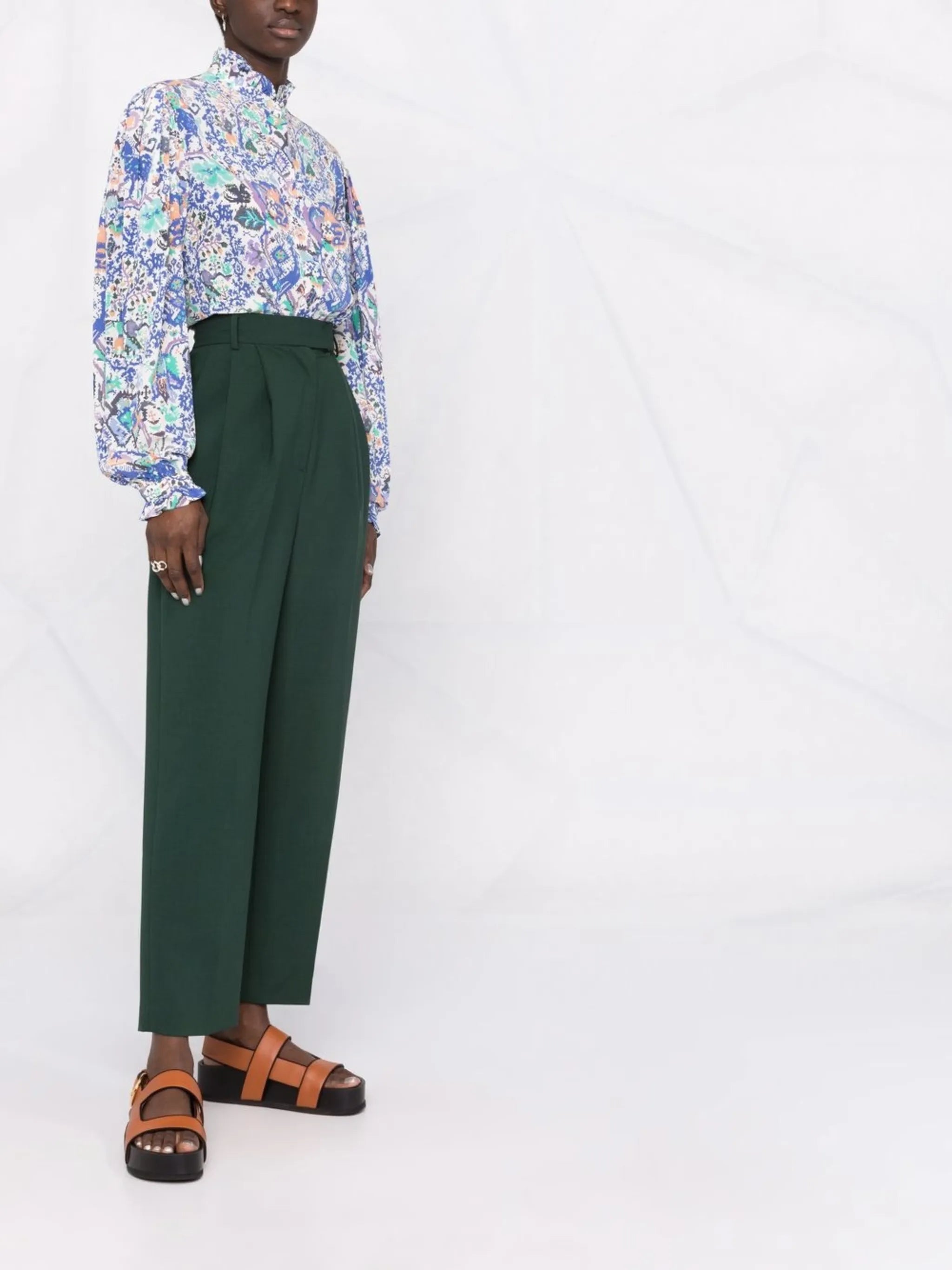 Banessa abstract-print ruffled blouse
