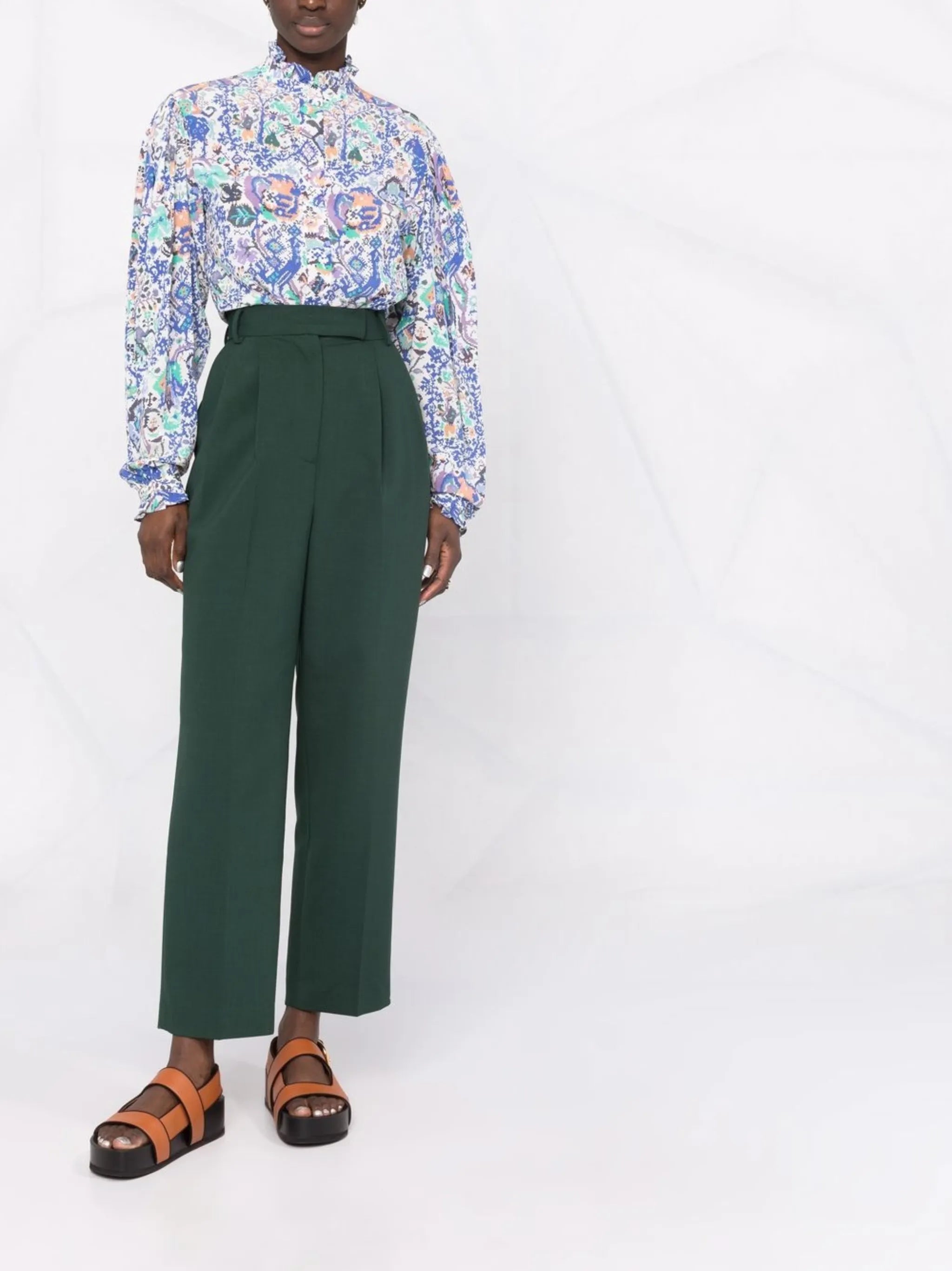Banessa abstract-print ruffled blouse